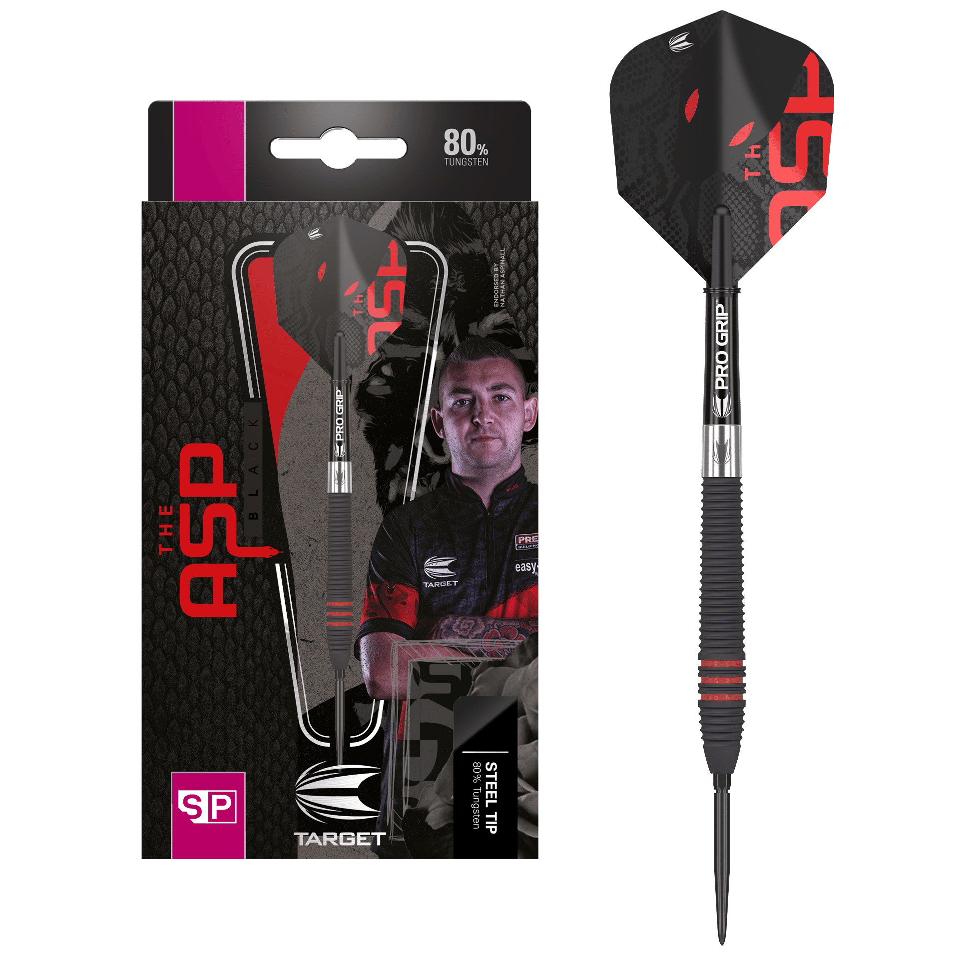 Target Nathan Aspinall 80 Black Swiss Point Steeldarts Online Kaufen