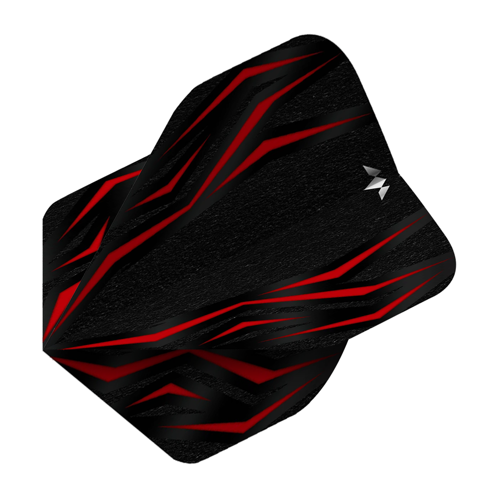 Mission Lava Red No6 Flights Auf dem Bild ist das Produkt Mission Lava Red No6 Flights zu sehen. Es handelt sich um rote Flights für Darts.
