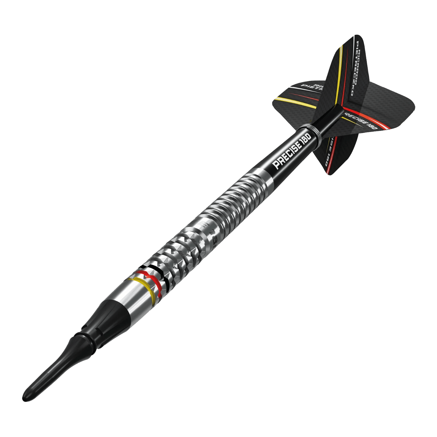 Precise 180 Ricardo Pietreczko GEN1 Softdarts Das Bild zeigt die Precise 180 Ricardo Pietreczko GEN1 Softdarts. Diese Darts sind speziell für Softdart-Liebhaber entwickelt.