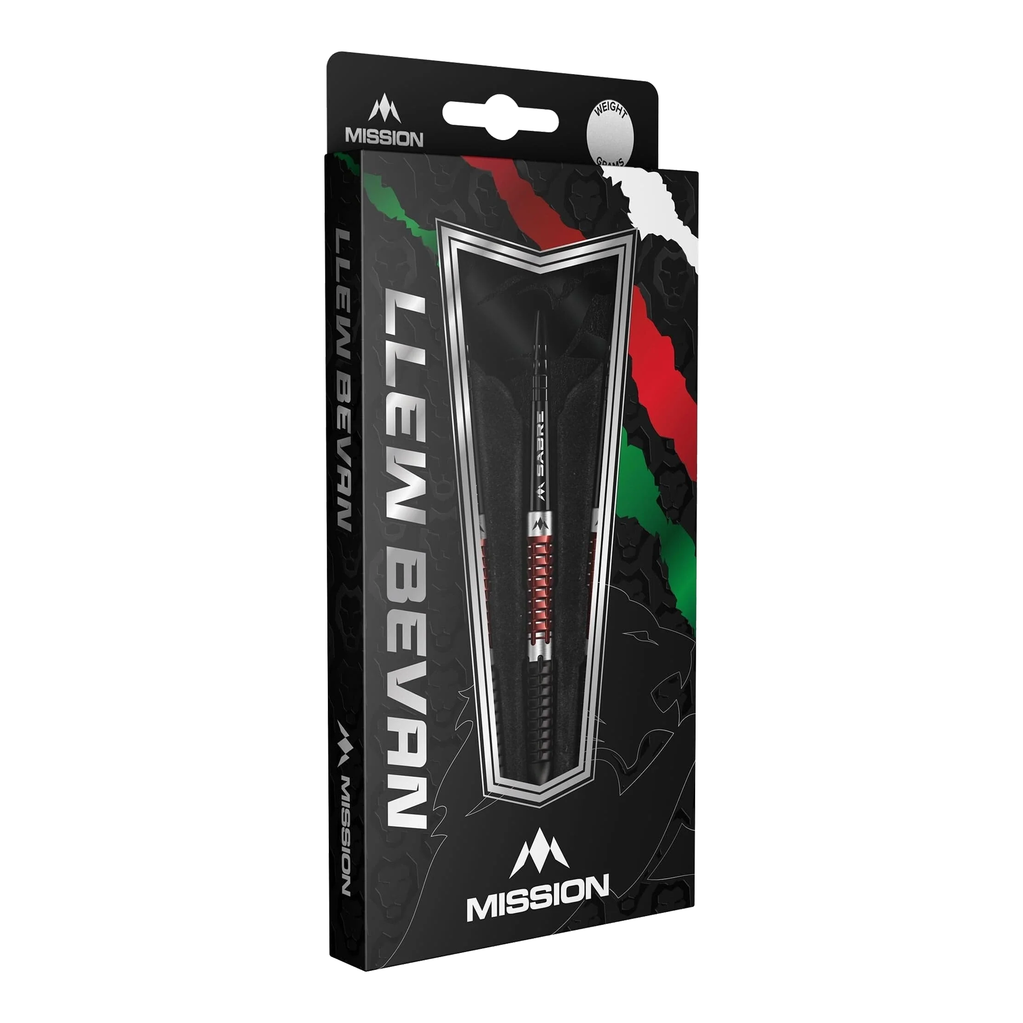 Mission Llew Bevan Black Red Electro Steeldarts - 23g Mission Llew Bevan Black Red Electro Steeldarts - 23g. Elegante Steeldarts in Schwarz und Rot, ideal für Dartspieler.