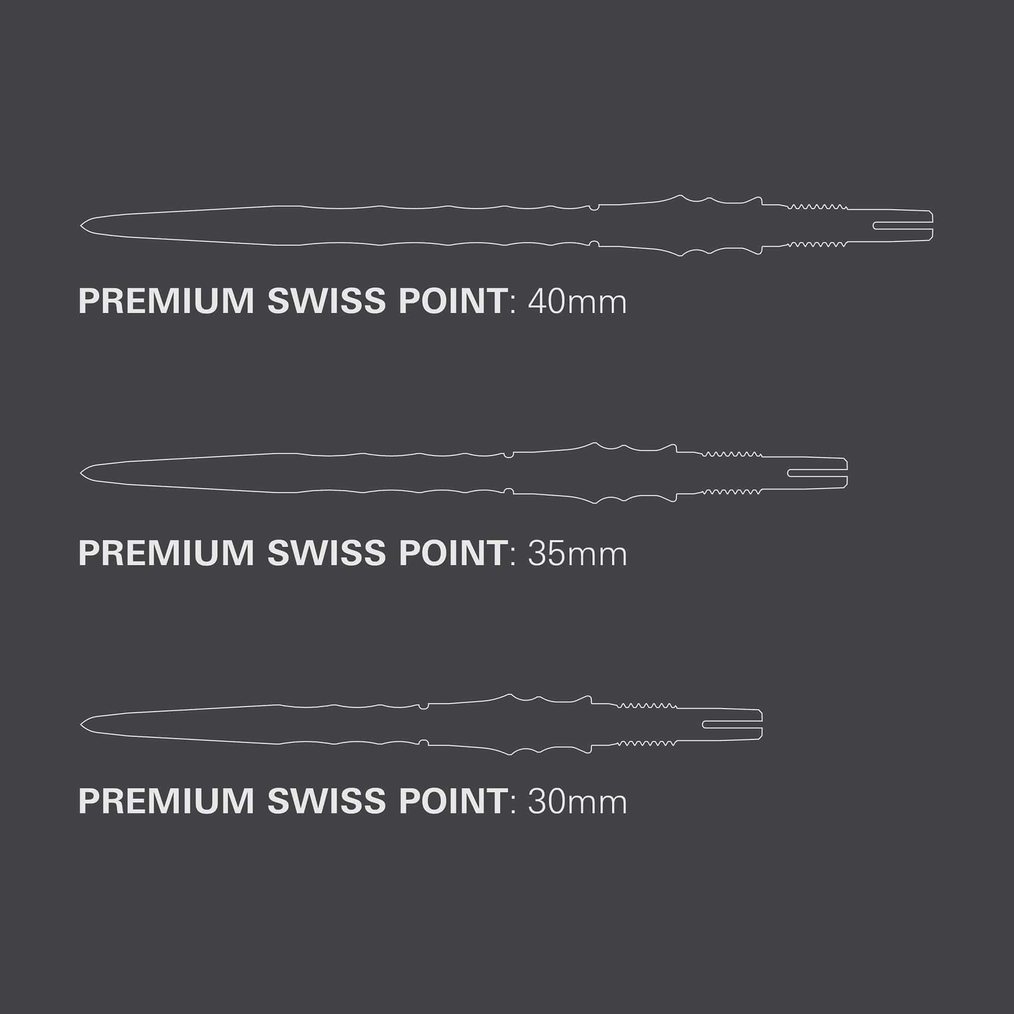 Target Japan Premium Swiss Point Steeldartspitzen - Schwarz Zu sehen sind die Target Japan Premium Swiss Point Steldartspitzen - Schwarz. Die Dartspitzen sind in einem modernen schwarzen Design gehalten.