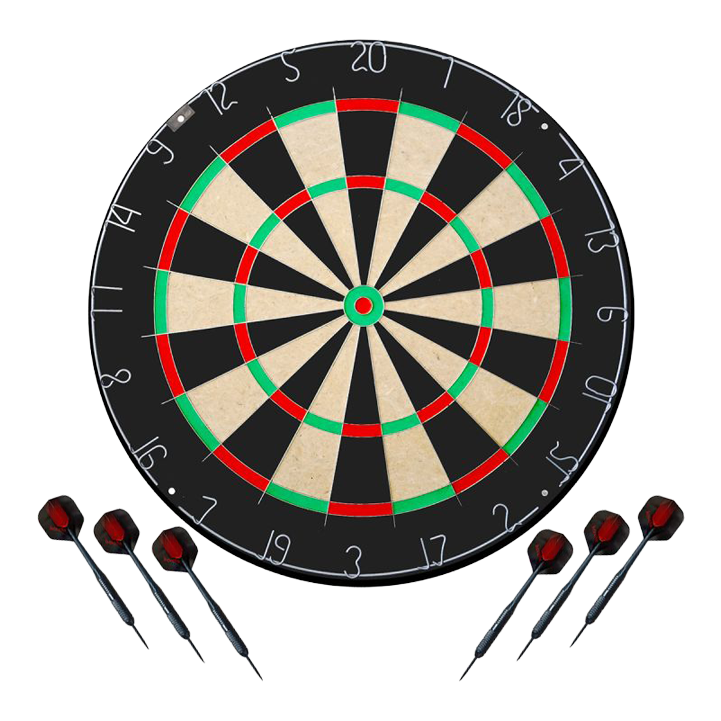 Karella Dartboard BullOut Set inkl. 2 Satz Steeldarts
