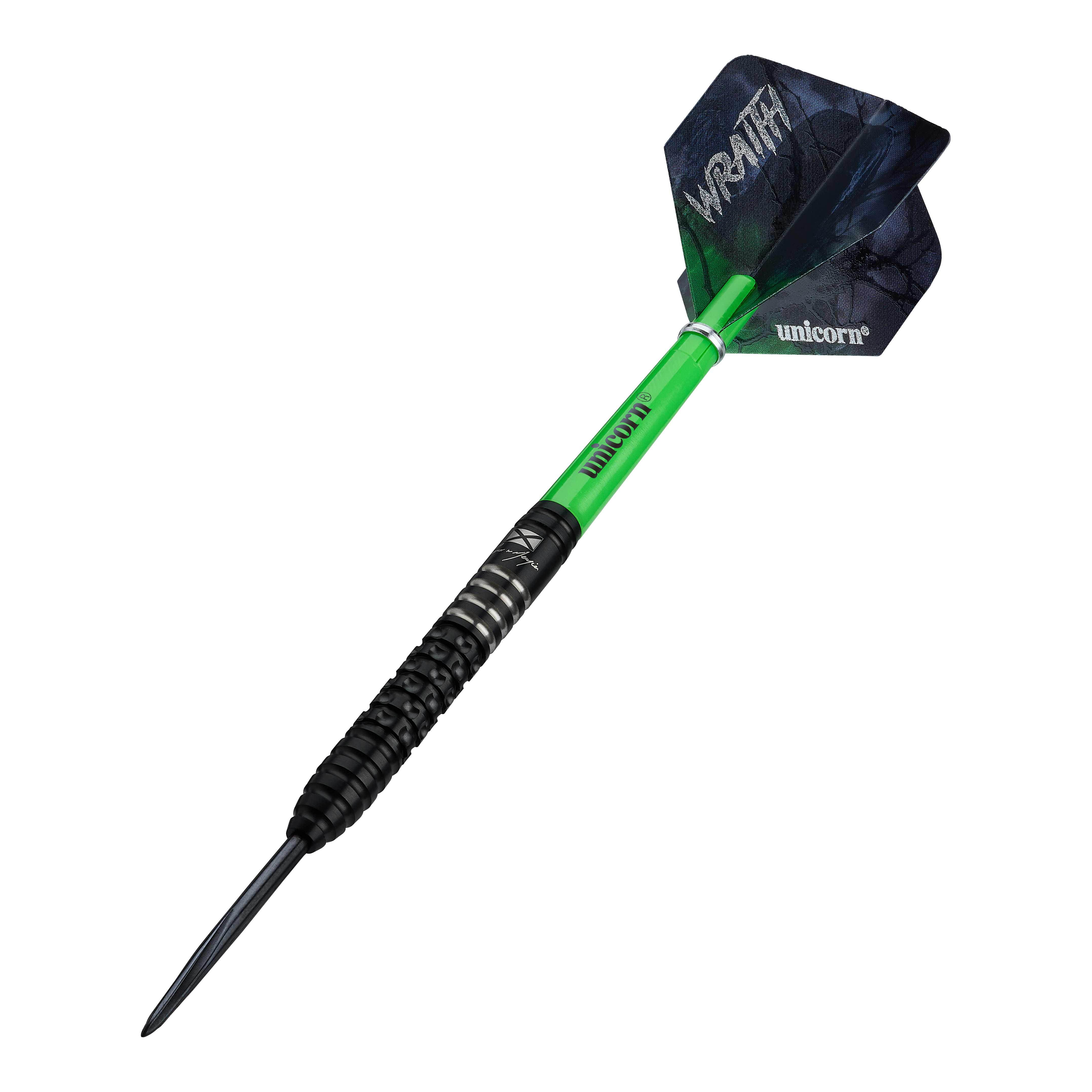 Unicorn Wraith Cameron Menzies Steeldarts - 23g Das Bild zeigt die Unicorn Wraith Cameron Menzies Steeldarts - 23g. Diese Darts haben eine spezielle Form für präzises Werfen.