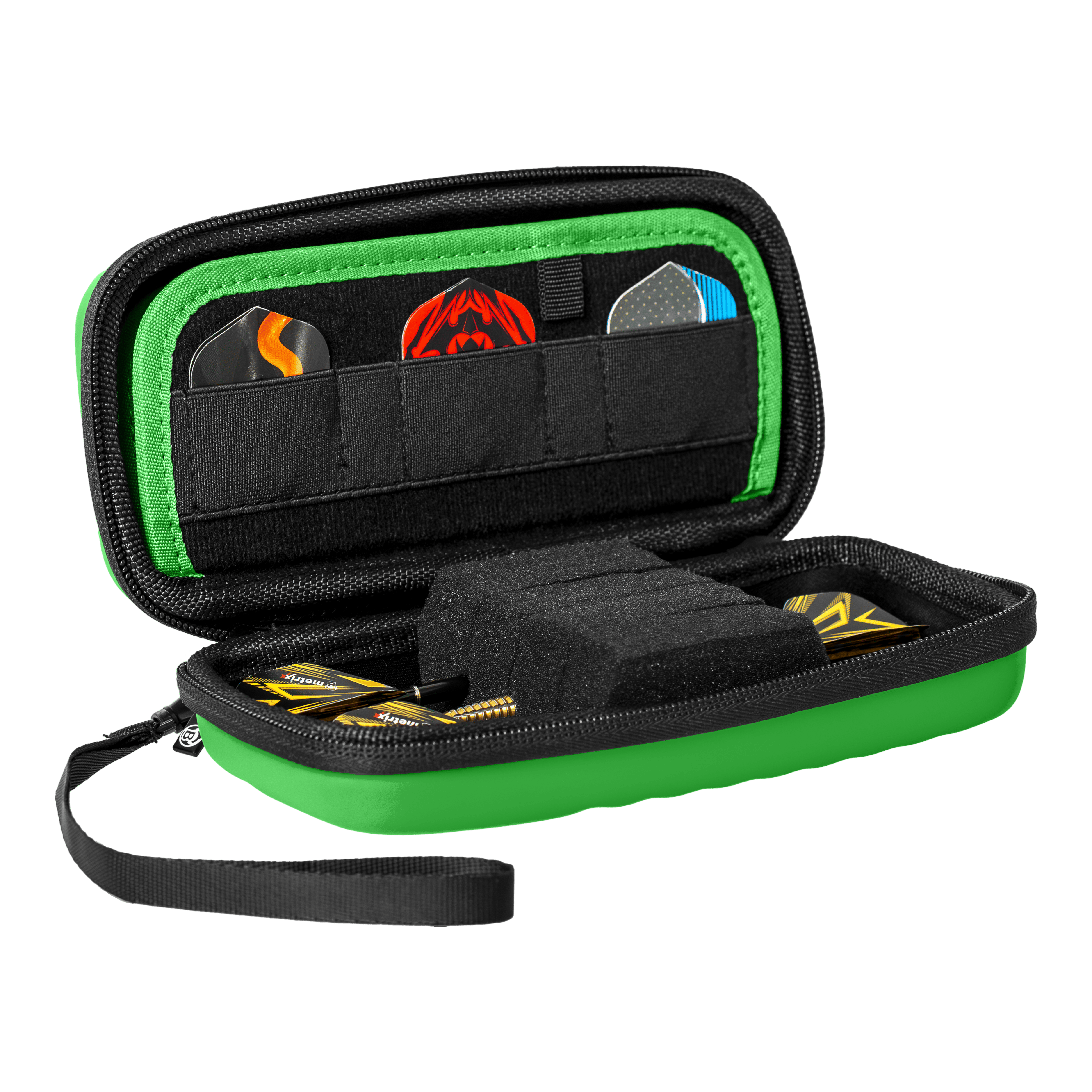 Bulls Orbis S Dartcase - Grün Das Bild zeigt das Produkt Bulls Orbis S Dartcase in Grün. Es handelt sich um ein kompaktes Dartcase zur Aufbewahrung von Dart-Zubehör.