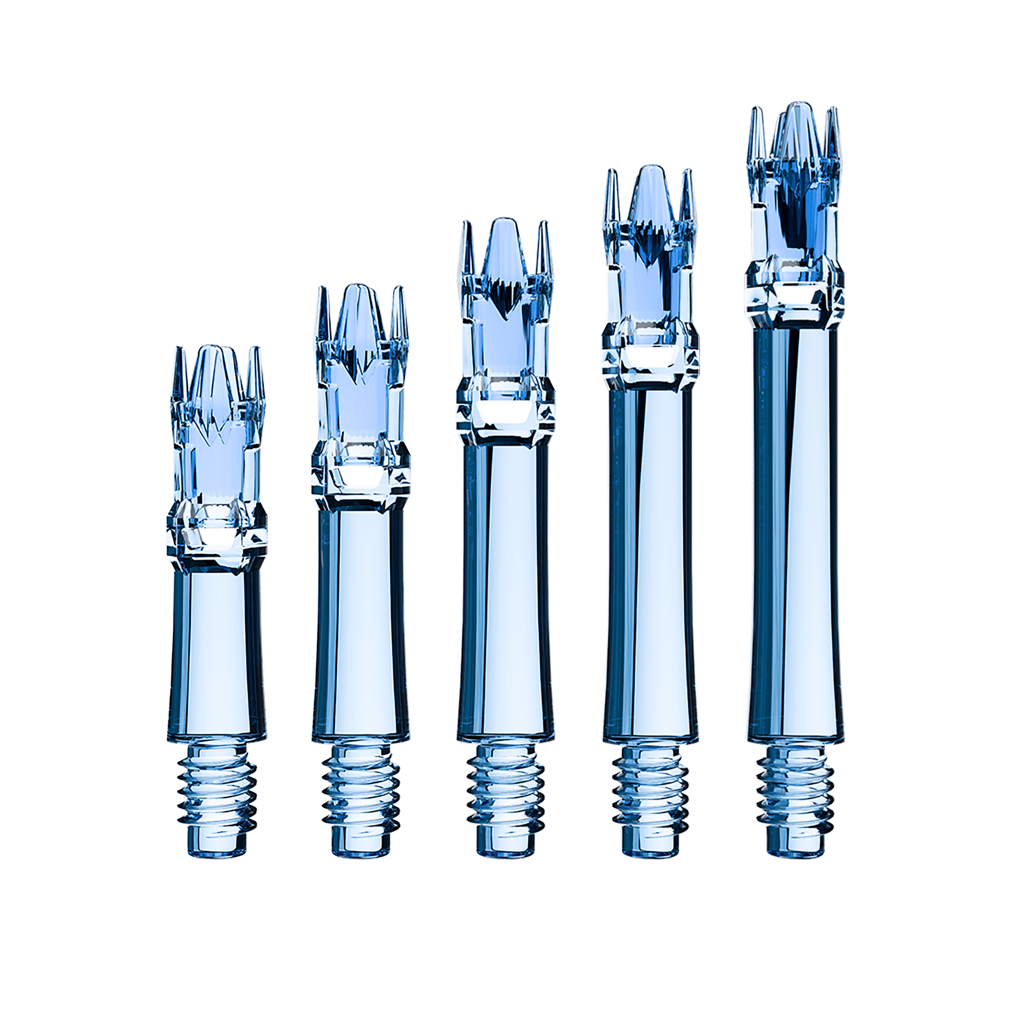 L-Style L-System Ersatzshafts - Clear Blue Zu sehen sind die L-Style L-System Ersatzshafts in Clear Blue. Die blauen Schäfte sind Ersatzteile für Dartpfeile.