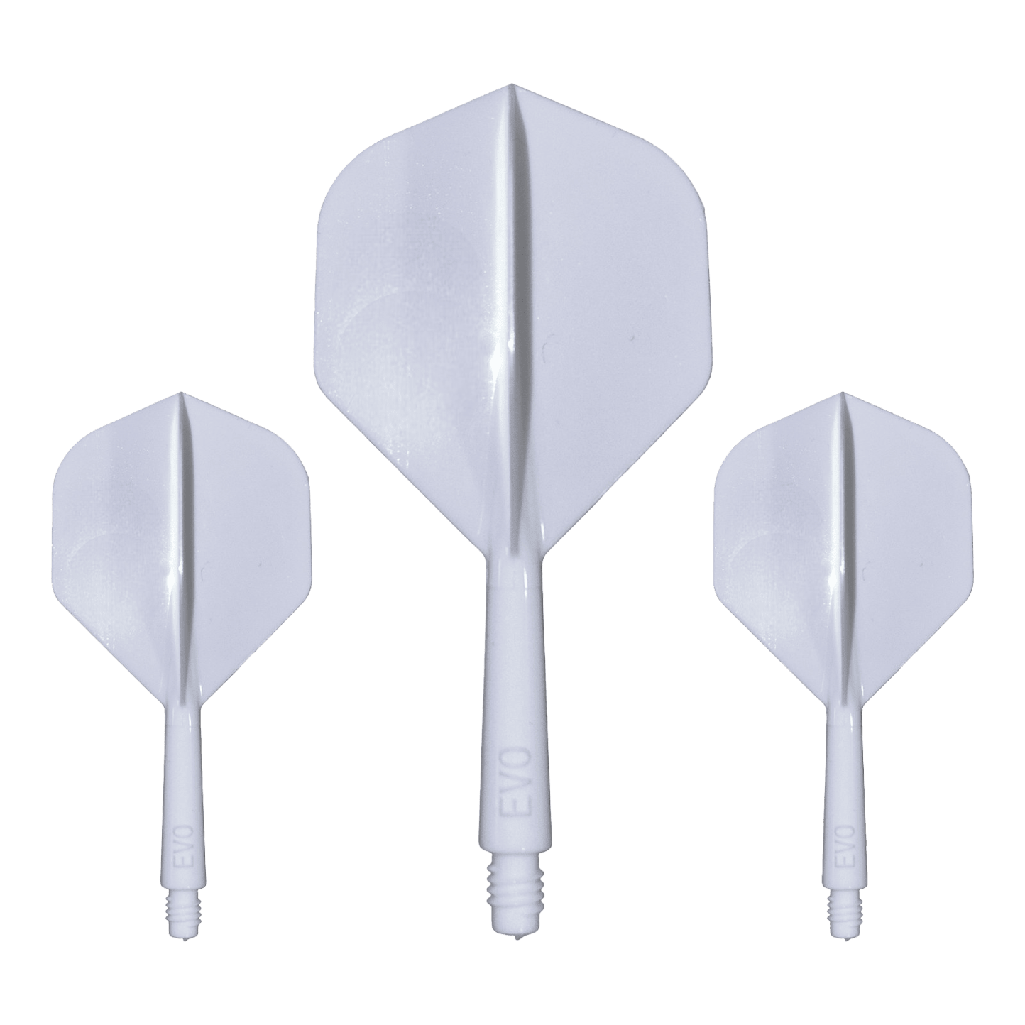 Evolution EVO1 Flight-Shaft-System - Weiß Hier ist das Evolution EVO1 Flight-Shaft-System in Weiß abgebildet. Dieses Produkt ist für den Einsatz im Dartsport bestimmt.