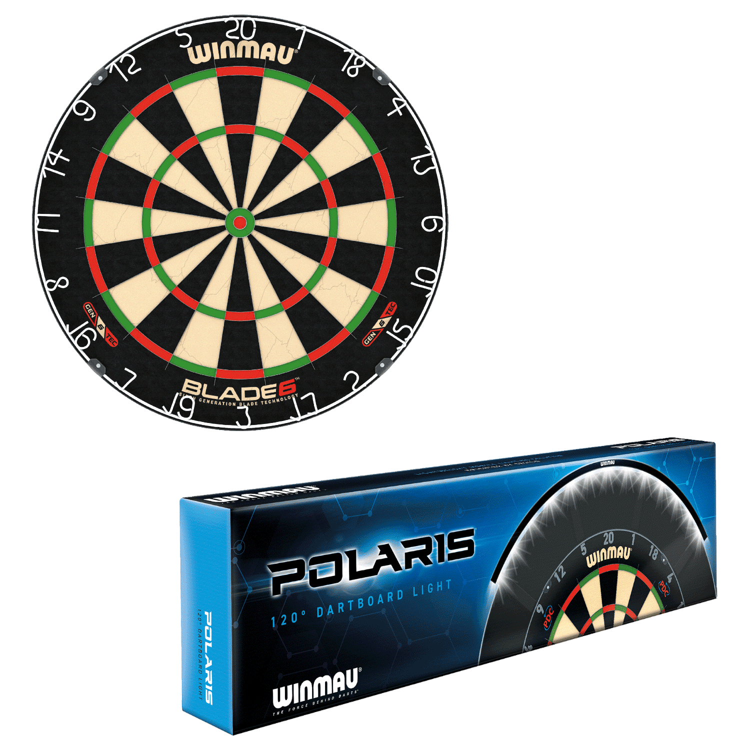 Winmau Blade 6 Dartboard mit Polaris Beleuchtung Set