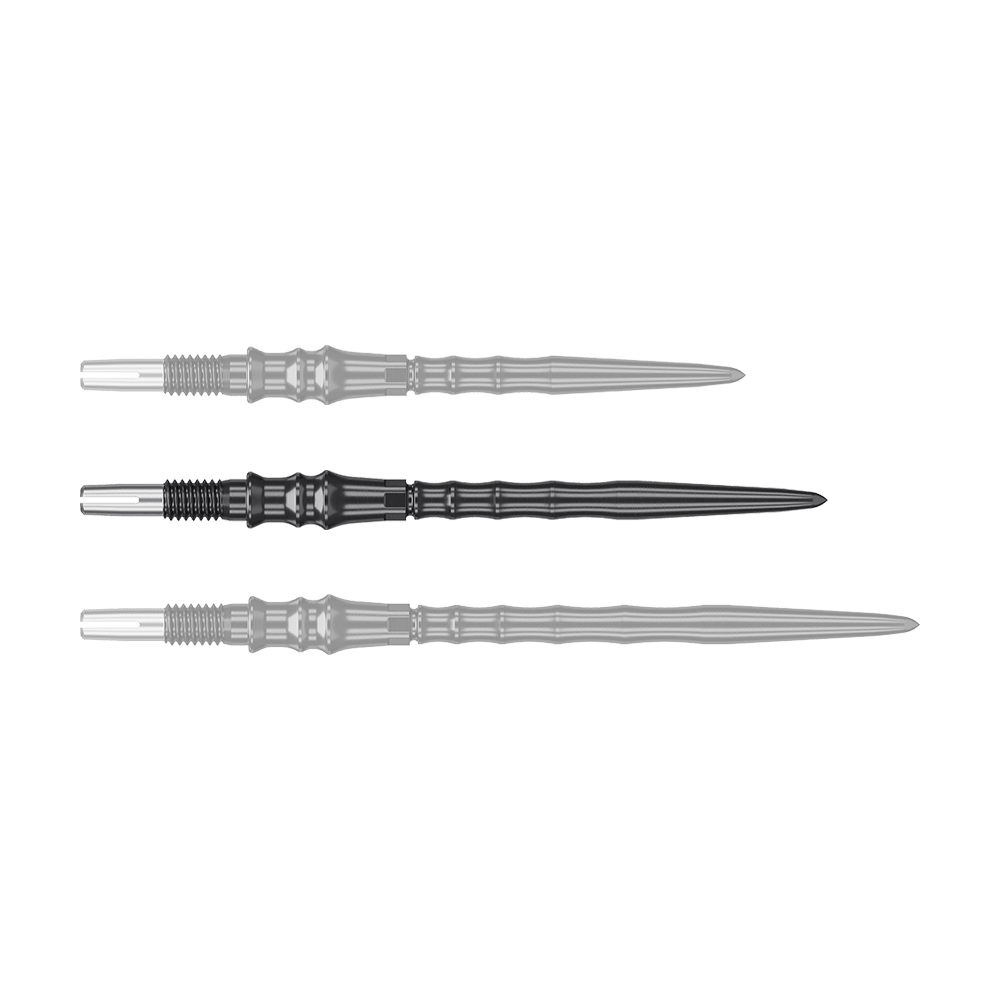 Target Japan Premium Swiss Point Steeldartspitzen - Schwarz Abgebildet sind schwarze Steeldartspitzen, SwissPoint, 35 mm von Target Japan Premium. Das Bild zeigt die Dartspitzen im Detail.