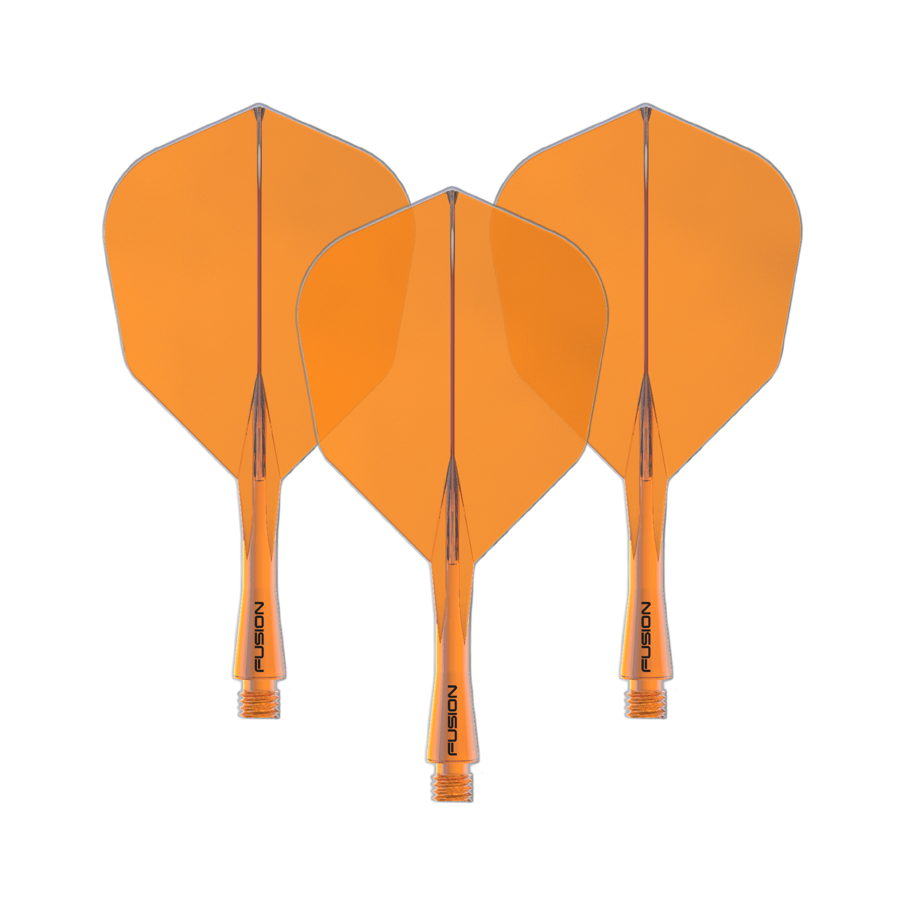 Winmau Fusion Flight-Shaft-System No6 Neon Orange Dies ist ein Bild eines Winmau Fusion Flight Shaft Systems No6 in Neon Orange, 22 mm. Das Produkt wird als Set dargestellt.