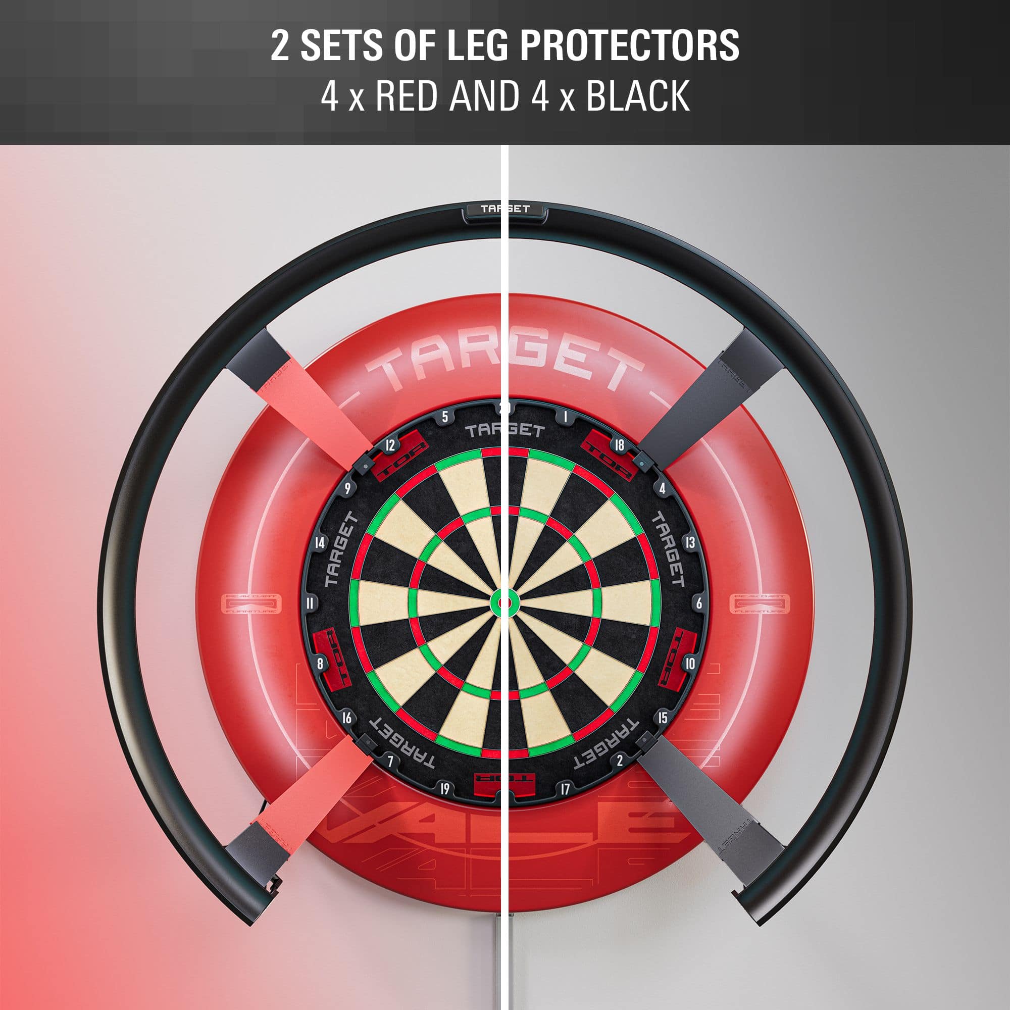 Target OMNI Leg Protectors Das Bild zeigt die Target OMNI Leg Protectors. Dieses Produkt sichert die Beine beim Dartspiel.