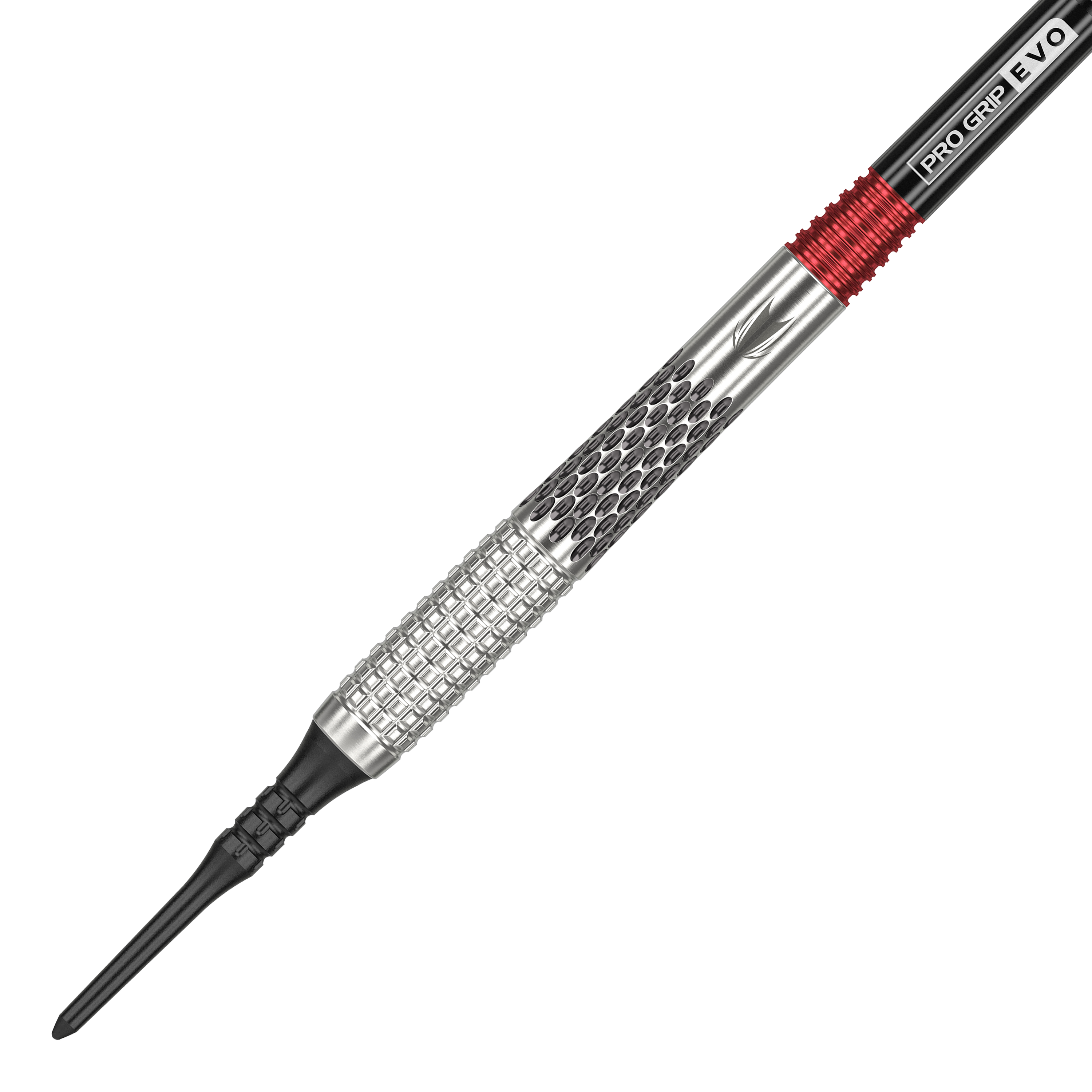 Target Stephen Bunting GEN5 Softdarts - 18g Das Bild zeigt einen Target Stephen Bunting GEN5 Softdart mit einem Gewicht von 18g. Der Dart hat ein silbernes Griffstück mit schwarzen und roten Akzenten.