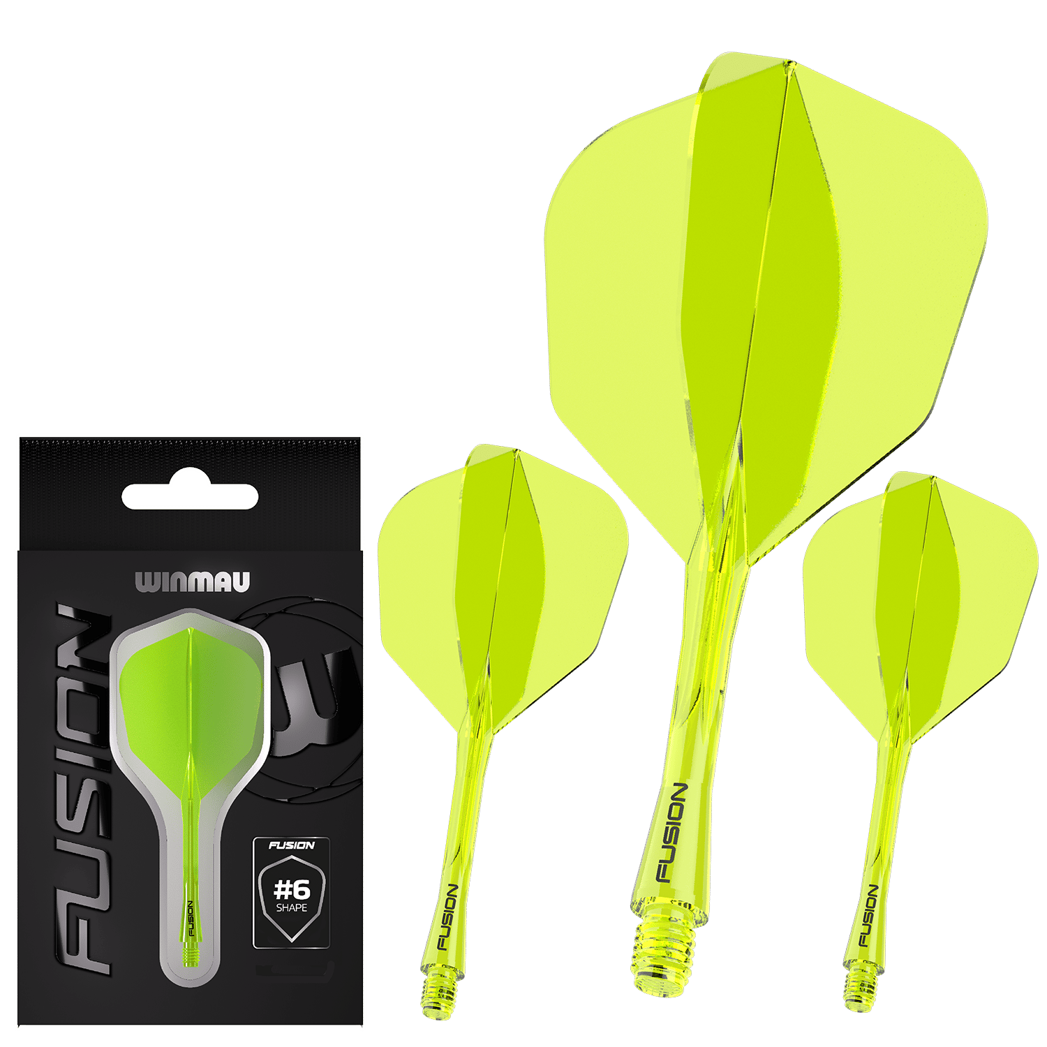 Winmau Fusion Flight-Shaft-System No6 neon gelb