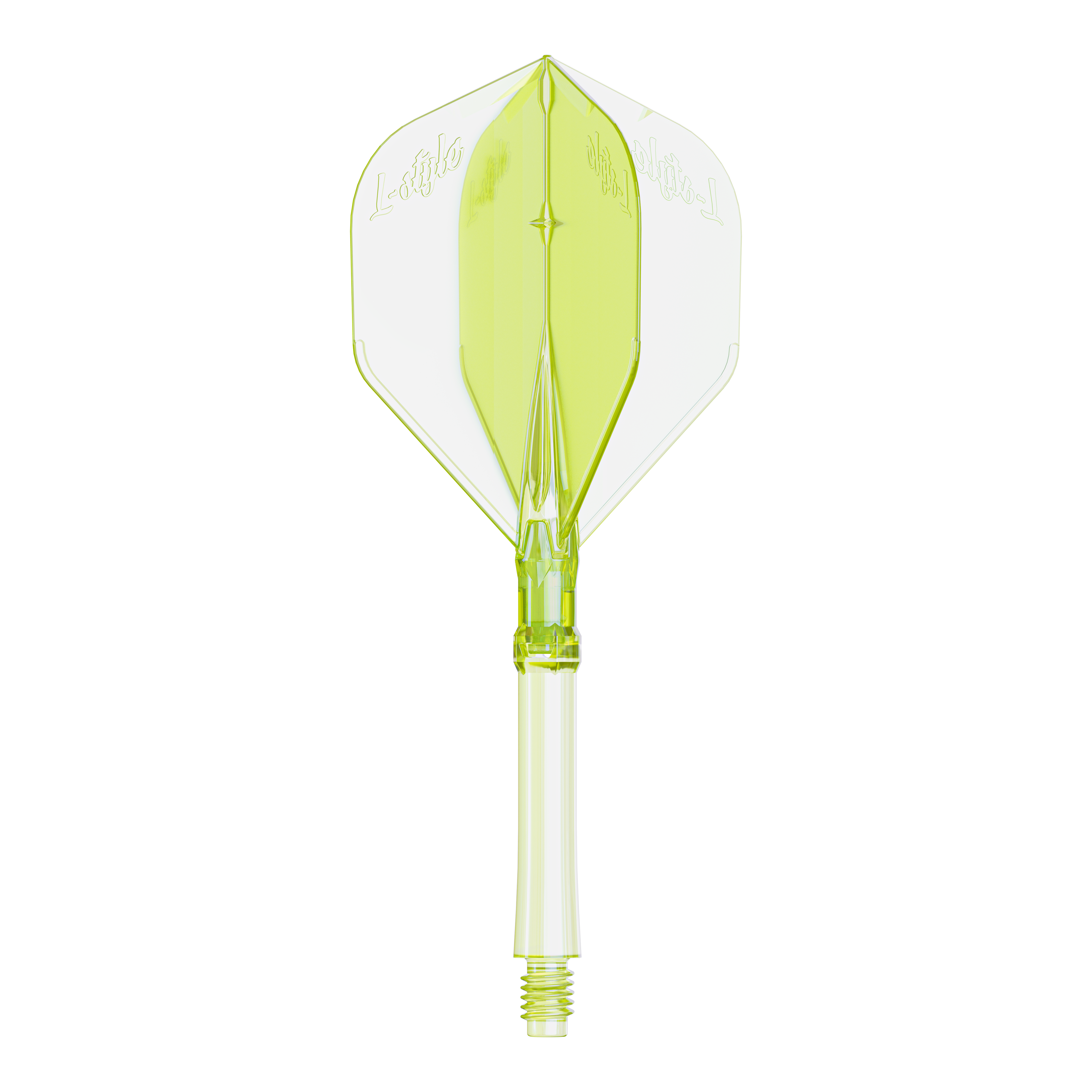 L-Style L-Sytem Flights - Neon Yellow-330 Abgebildet ist ein Dartflight in Neon-Gelb, große Größe, für das L-Style L-System. Das Produkt ist speziell für Dartspieler entwickelt.