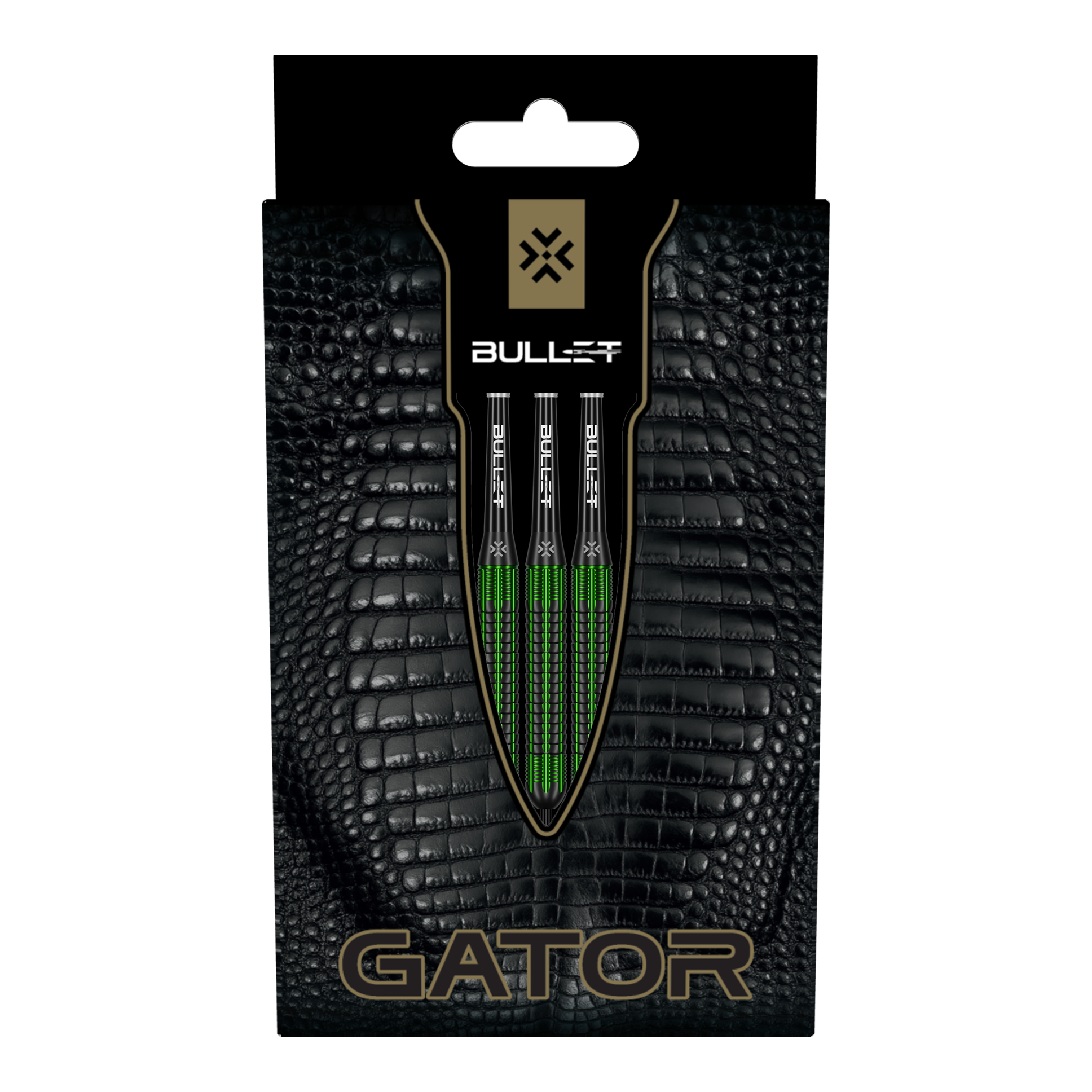 Abgebildet ist das Produkt Bullet Gator Brass Steeldarts - 22g. Diese Steeldarts sind speziell für Dartspieler entwickelt.