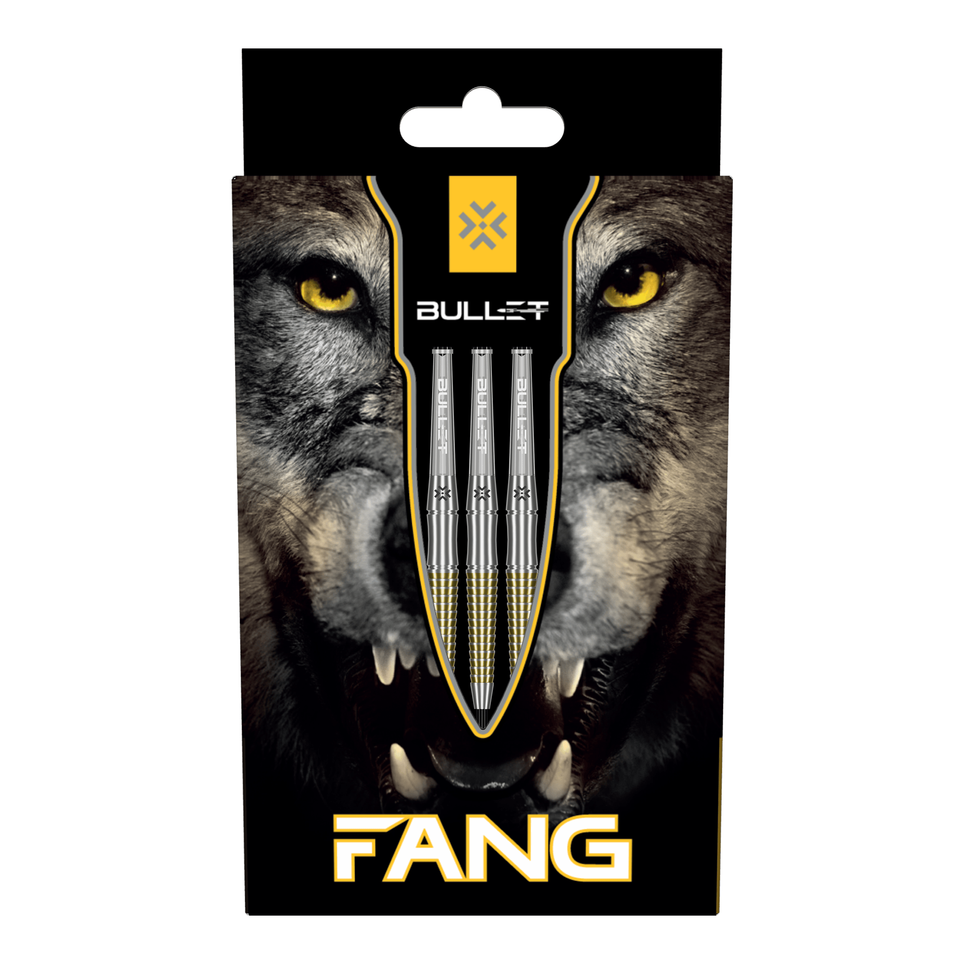 Bullet Fang Steeldarts Das Bild zeigt die Bullet Fang Steeldarts. Die Steeldarts sind detailliert abgebildet.
