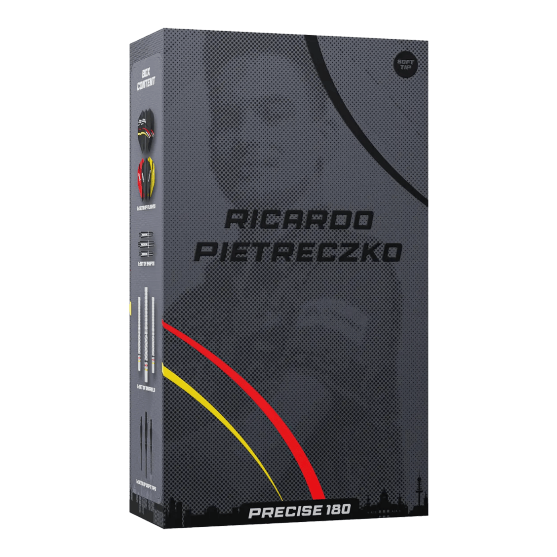 Precise 180 Ricardo Pietreczko GEN1 Softdarts Abgebildet sind die Precise 180 Ricardo Pietreczko GEN1 Softdarts. Sie eignen sich ideal für Präzisionswürfe im Softdart-Bereich.