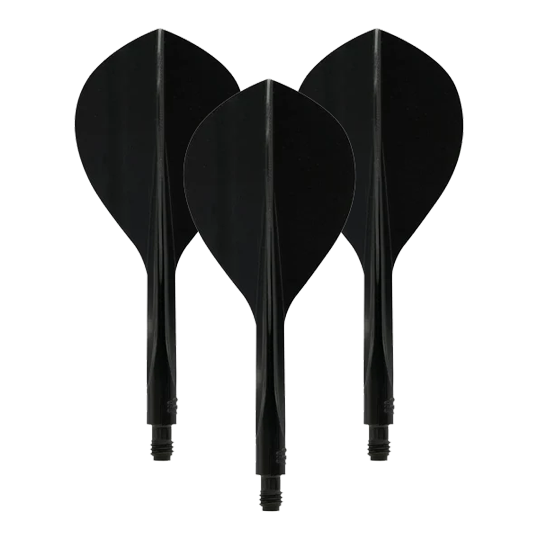 Hier ist das Condor Axe 120 Flight-System Teardrop in Schwarz abgebildet. Es handelt sich um einen Flightsatz für Darts.