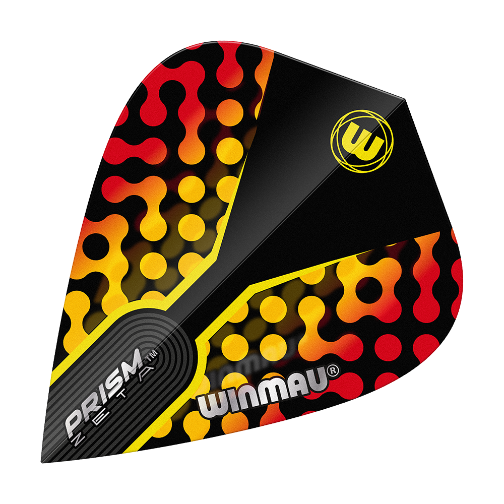 Winmau Zeta Black Yellow Red Kite Flights