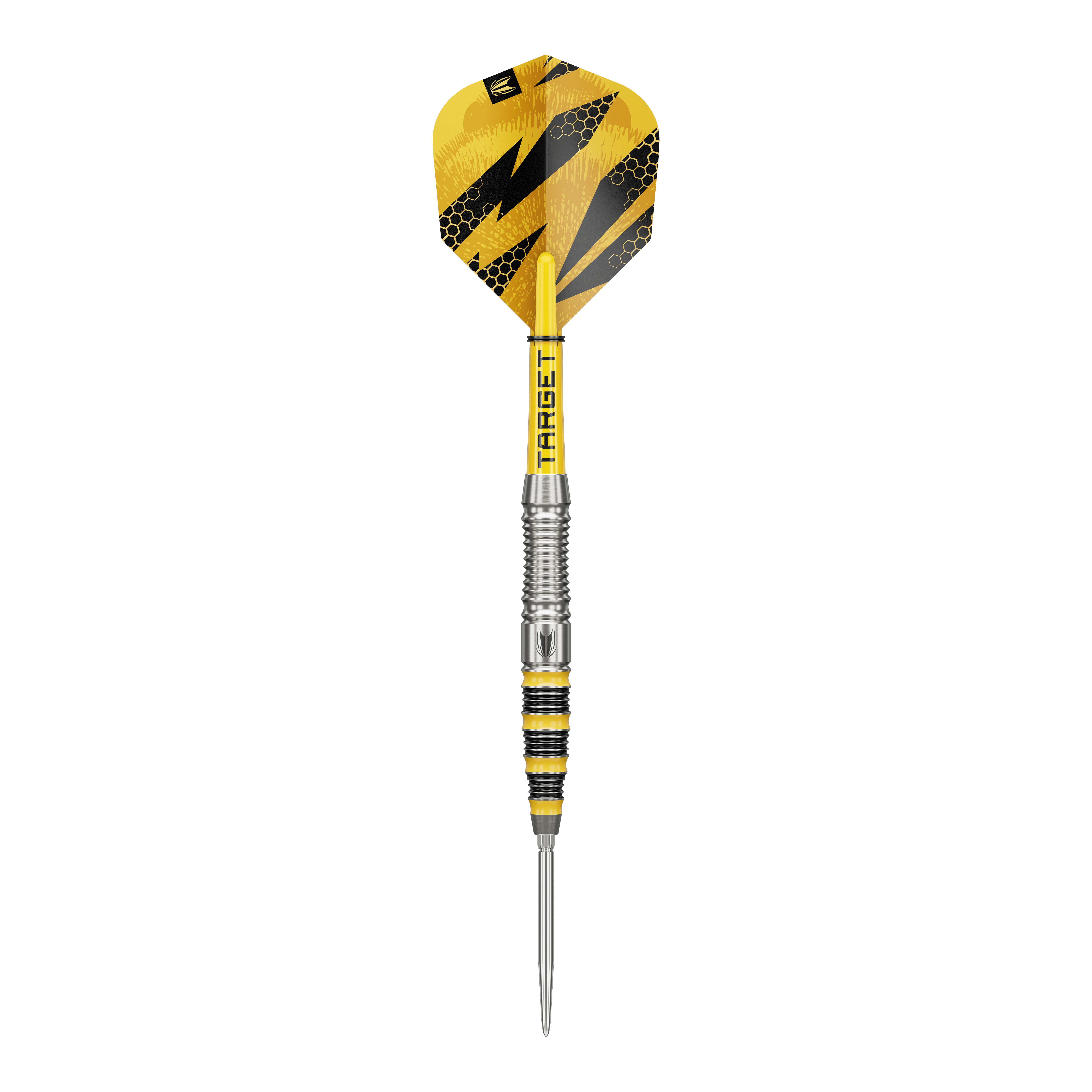 Dieses Bild zeigt Target Buzz 03 Swiss Points Steeldarts aus einer anderen Perspektive. Die Darts zeichnen sich durch ihr präzises Design aus.
