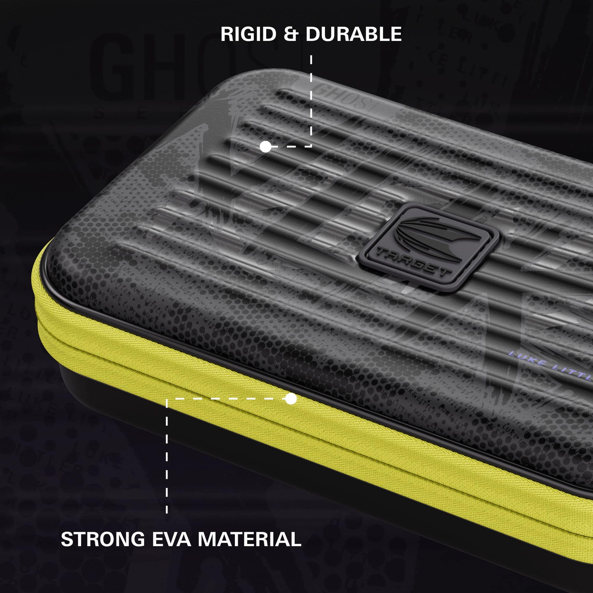 Takoma XL Ghost Series Luke Littler Dartcase Das Bild zeigt das Takoma XL Ghost Series Luke Littler Dartcase. Es handelt sich um ein Etui zum sicheren Transport von Darts.