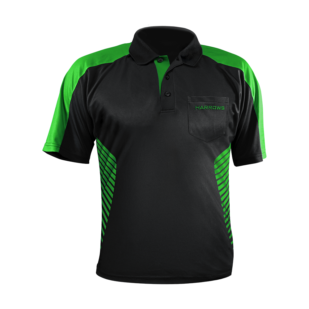 Harrows Vivid Dartshirt Black/Green