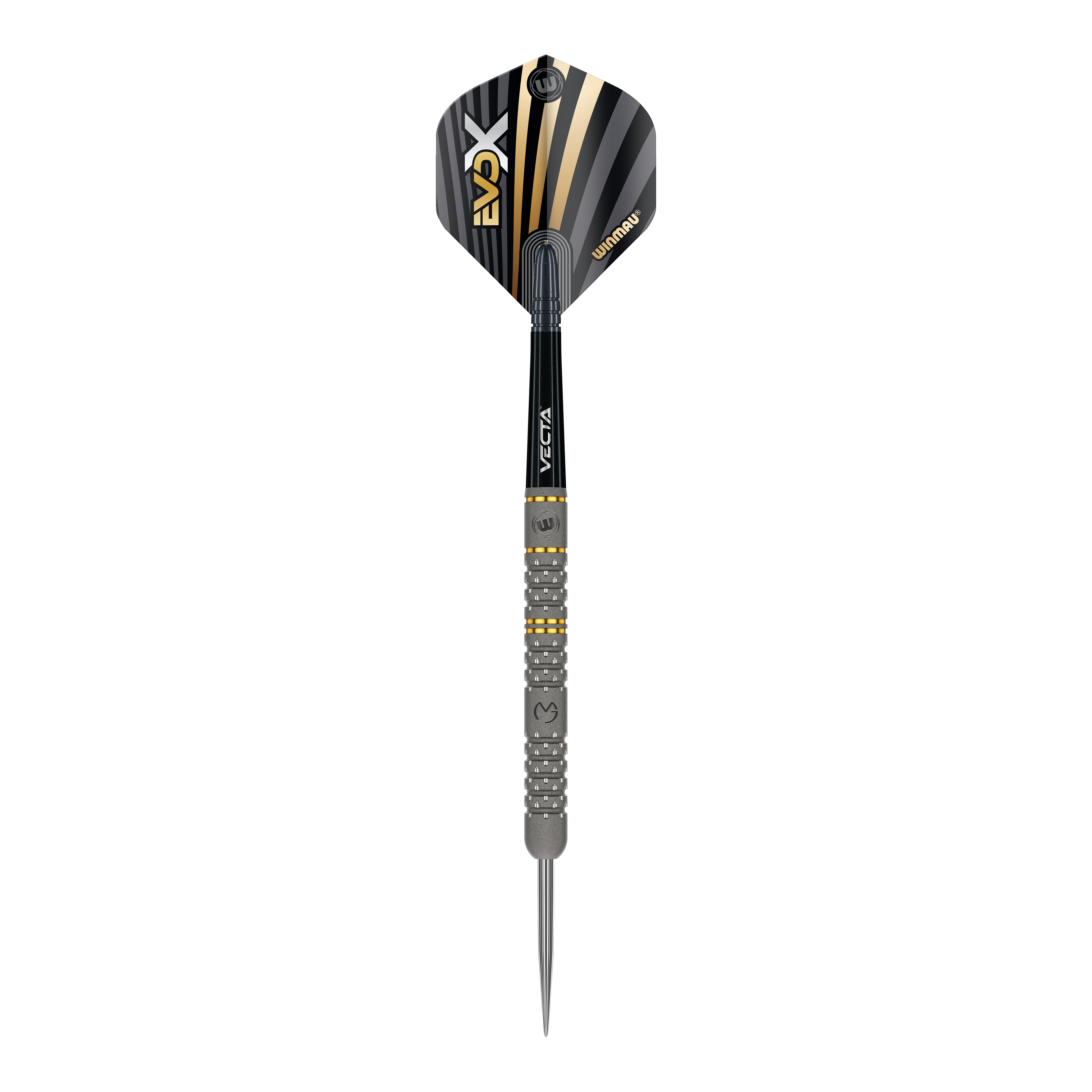 Winmau Michael Van Gerwen Evo-X Steeldarts Dies ist ein Winmau Michael Van Gerwen Evo-X Steeldart. Der Dartpfeil hat ein schwarz-goldenes Design und eine strukturierte Griffzone.