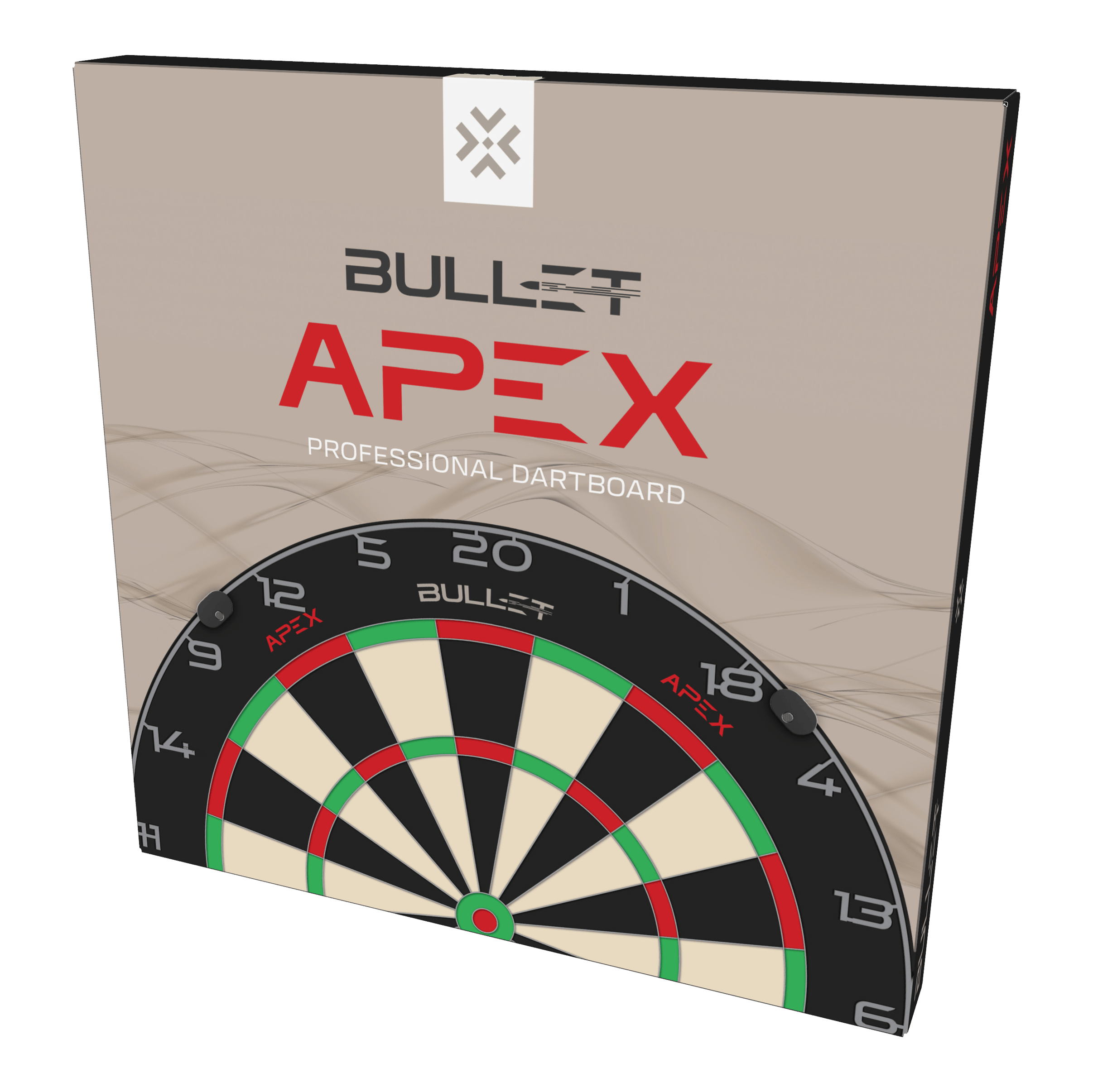 Bullet Apex Steeldartboard Abgebildet ist das Bullet Apex Steeldartboard. Das Produkt wird aus einer anderen Perspektive gezeigt.