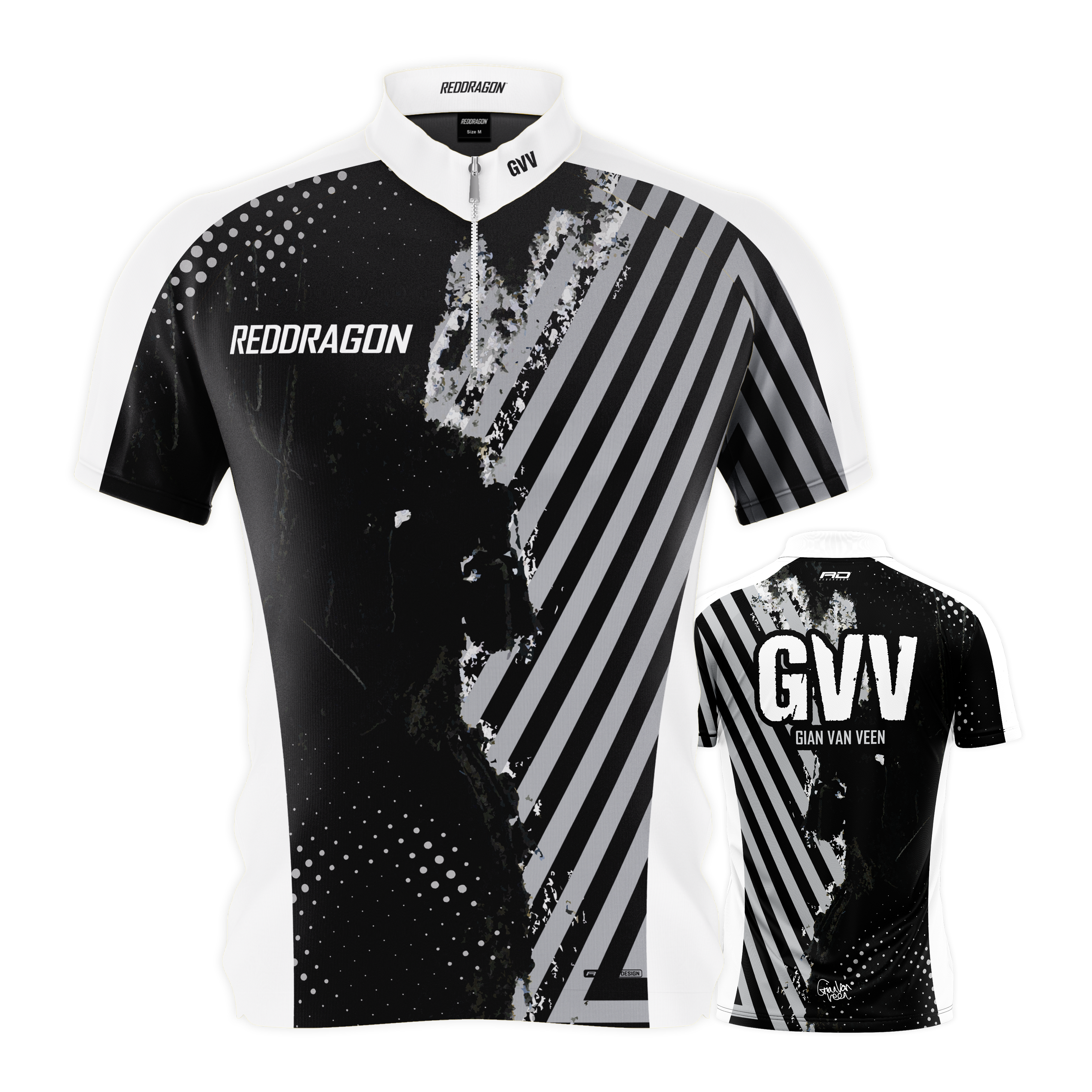 Red Dragon Gian Van Veen Limited Edition Dartshirt Red Dragon Gian Van Veen Limited Edition Dartshirt wird auf dem Foto gezeigt. Es ist ein speziell entworfenes Dartshirt als Sammlerstück.