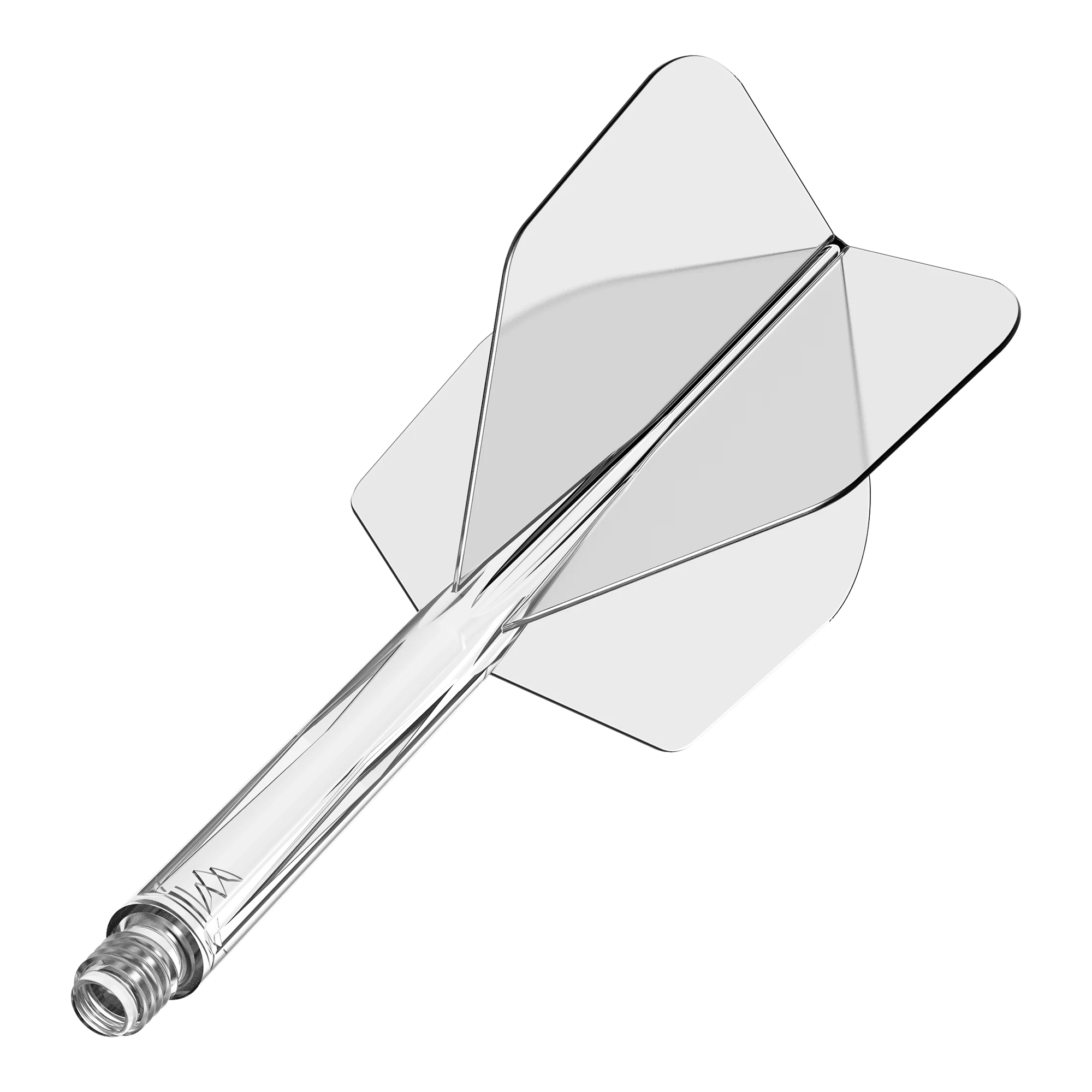 Mission Force 90 No6 Flight-Shaft-System - Clear Short Das Bild zeigt das Produkt "Mission Force 90 No6 Flight-Shaft-System - Clear". Es handelt sich um ein durchsichtiges Flightsystem für Darts.