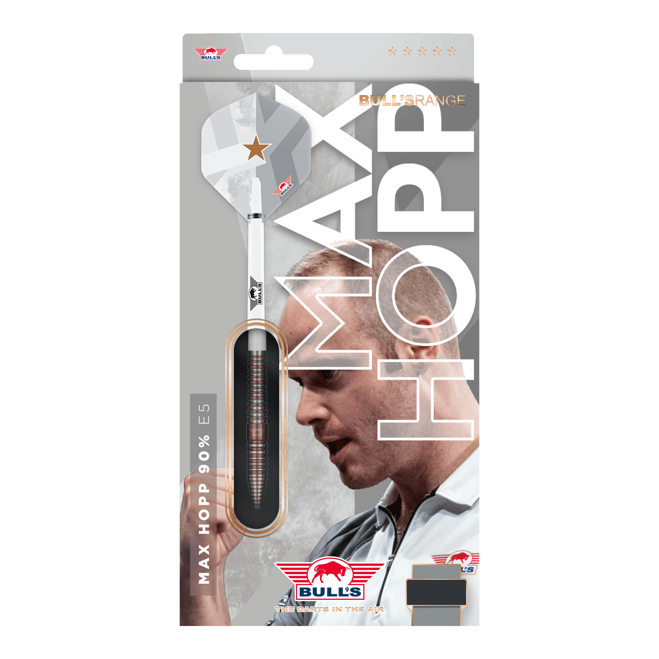 Bulls NL Max Hopp E5 Steeldarts Zu sehen sind die Bulls NL Max Hopp E5 Steeldarts. Diese Steeldarts sind für Präzision und Kontrolle beim Werfen ausgelegt.