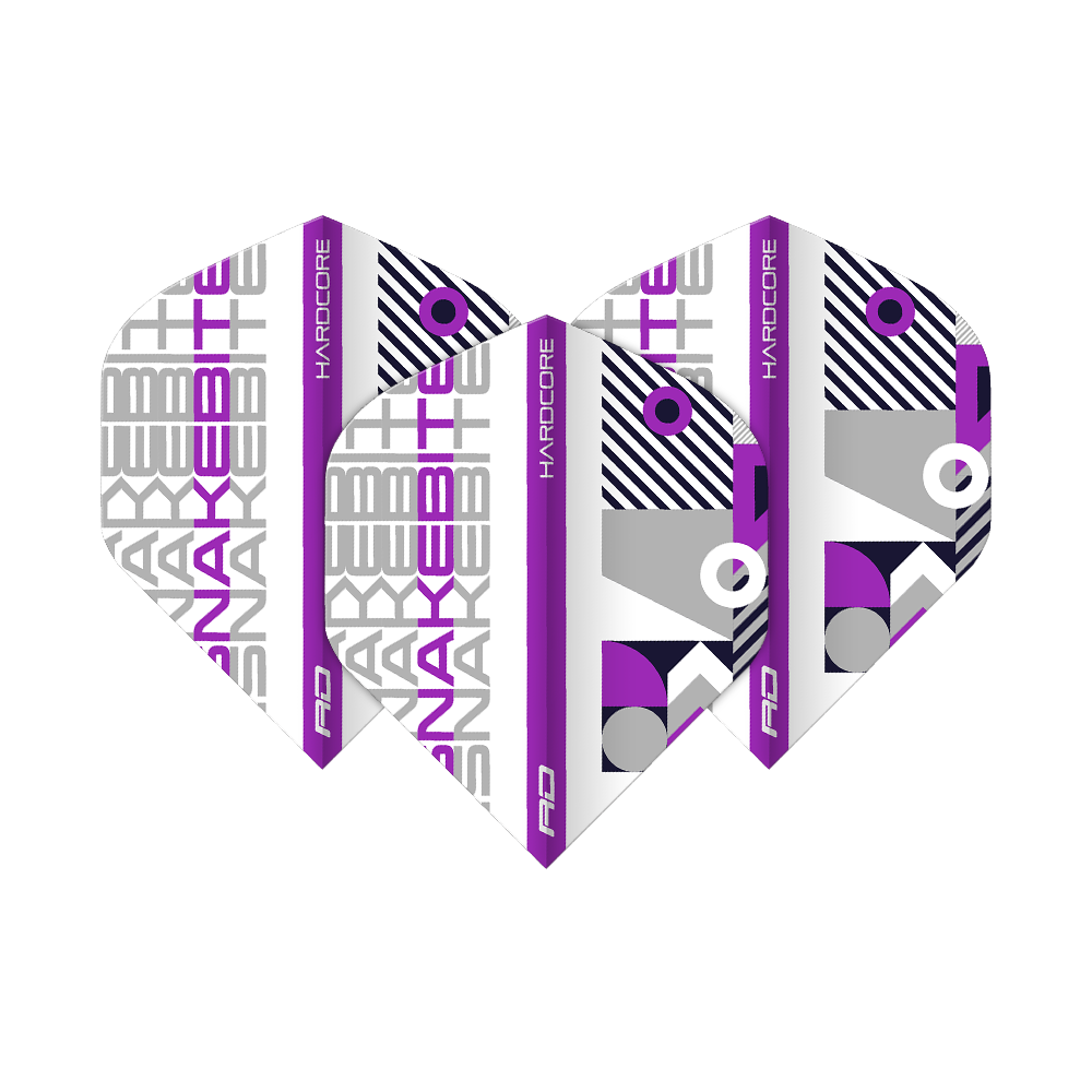Red Dragon Hardcore Snakebite White Purple Standard Flights