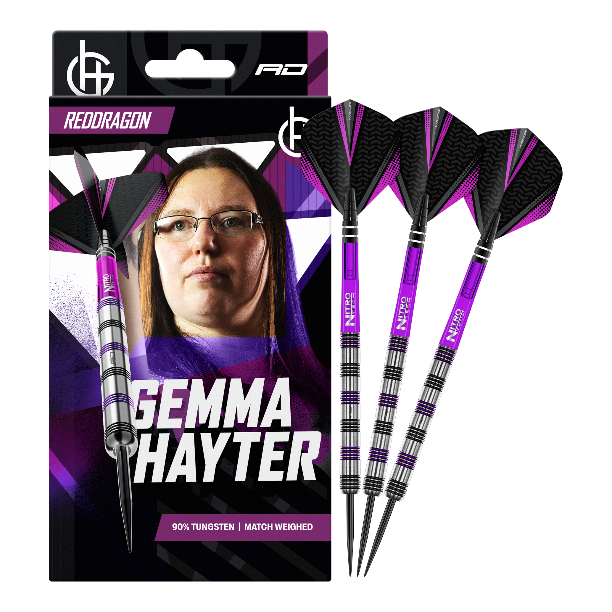 Red Dragon Gemma Hayter Steeldarts - 22g Dieses Bild zeigt die Red Dragon Gemma Hayter Steeldarts - 22g in ihrer vollen Länge. Die Darts sind speziell für Präzision und Kontrolle entwickelt.