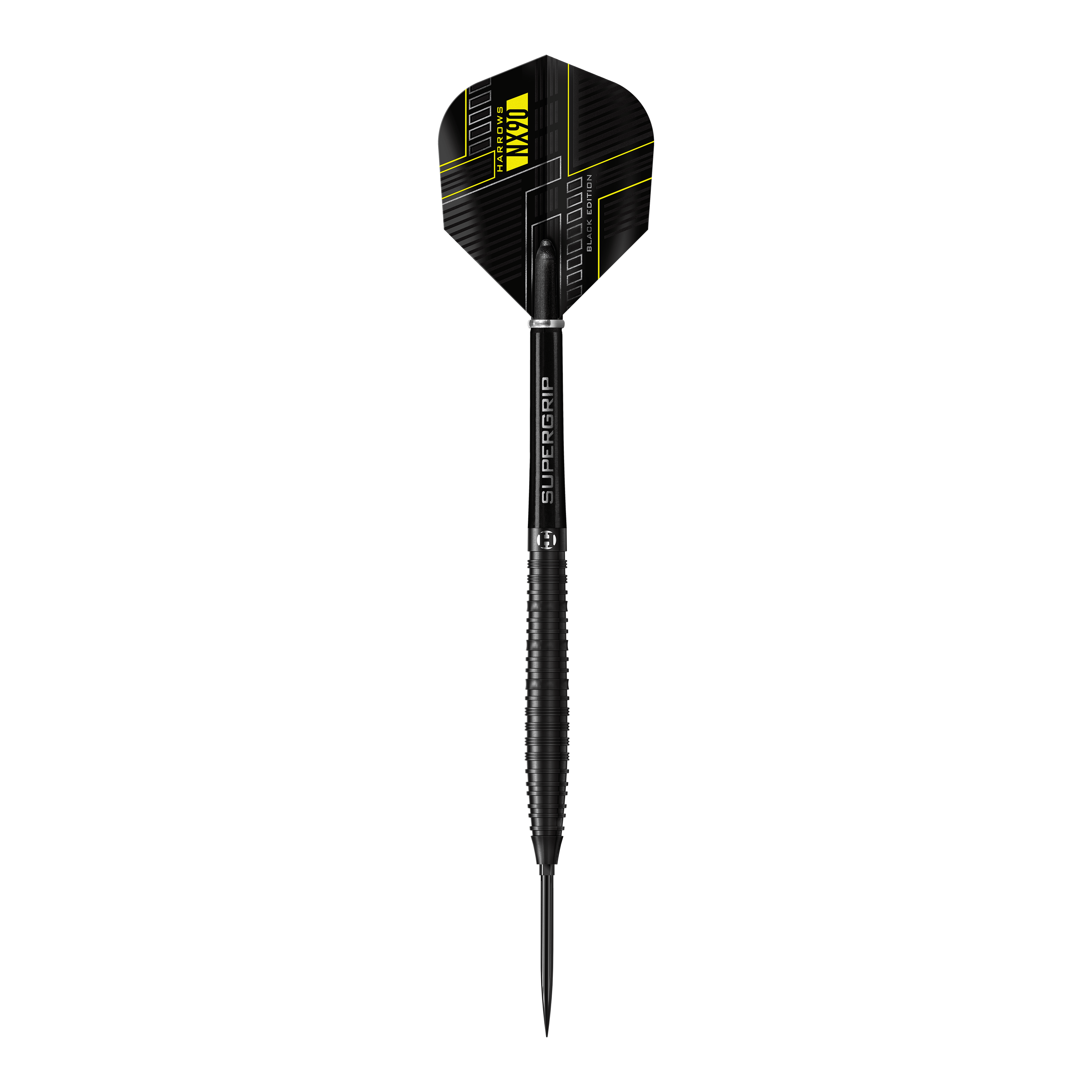Harrows NX90 Black Edition Tapered Quick Point Steeldarts Das Bild zeigt die Harrows NX90 Black Edition Tapered Quick Point Steeldarts. Abgebildet ist das Produkt aus nächster Nähe.