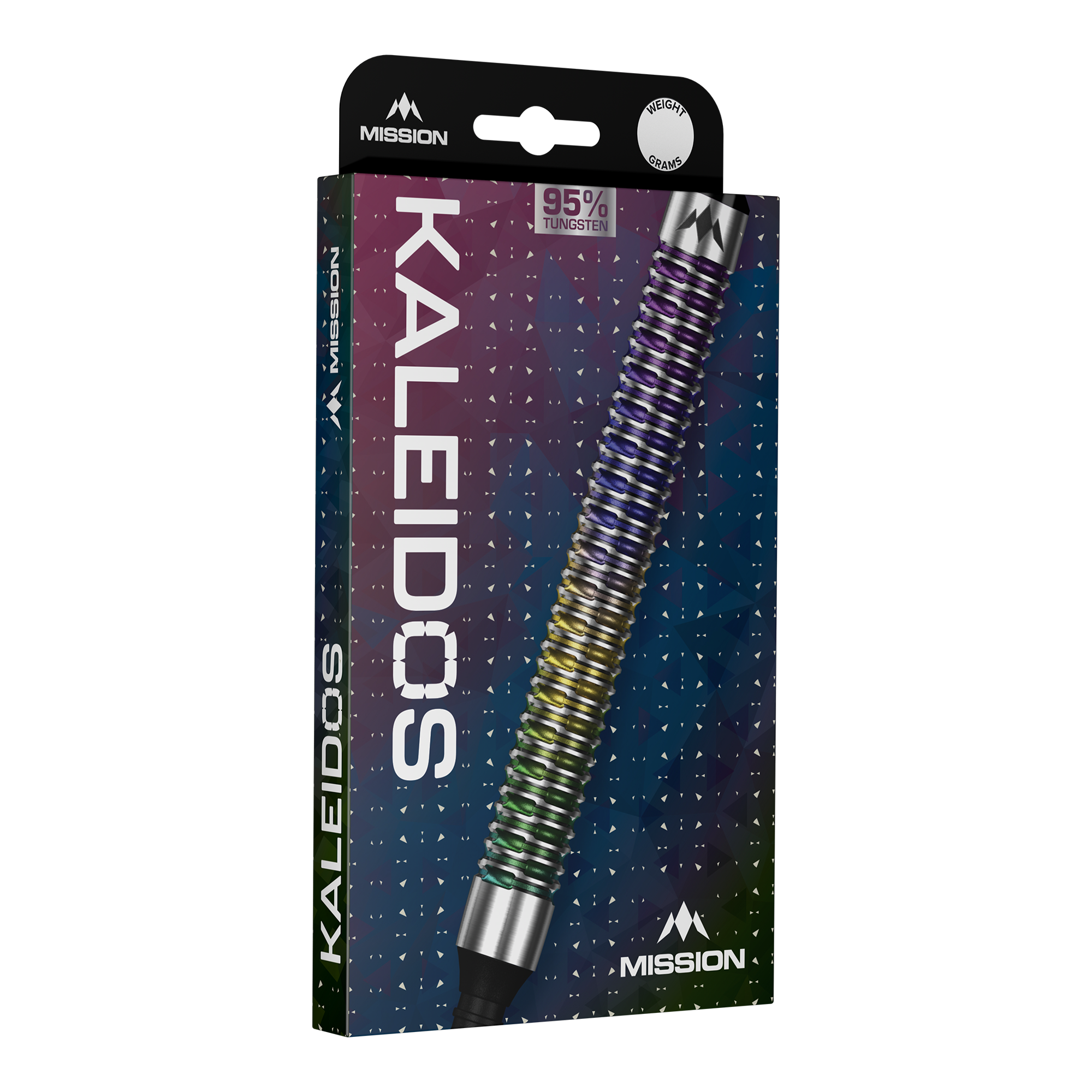 Mission Kaleidos Softdarts - 19g Mission Kaleidos Softdarts - 19g sind auf diesem Bild abgebildet. Diese Darts bieten eine gute Kontrolle beim Werfen.