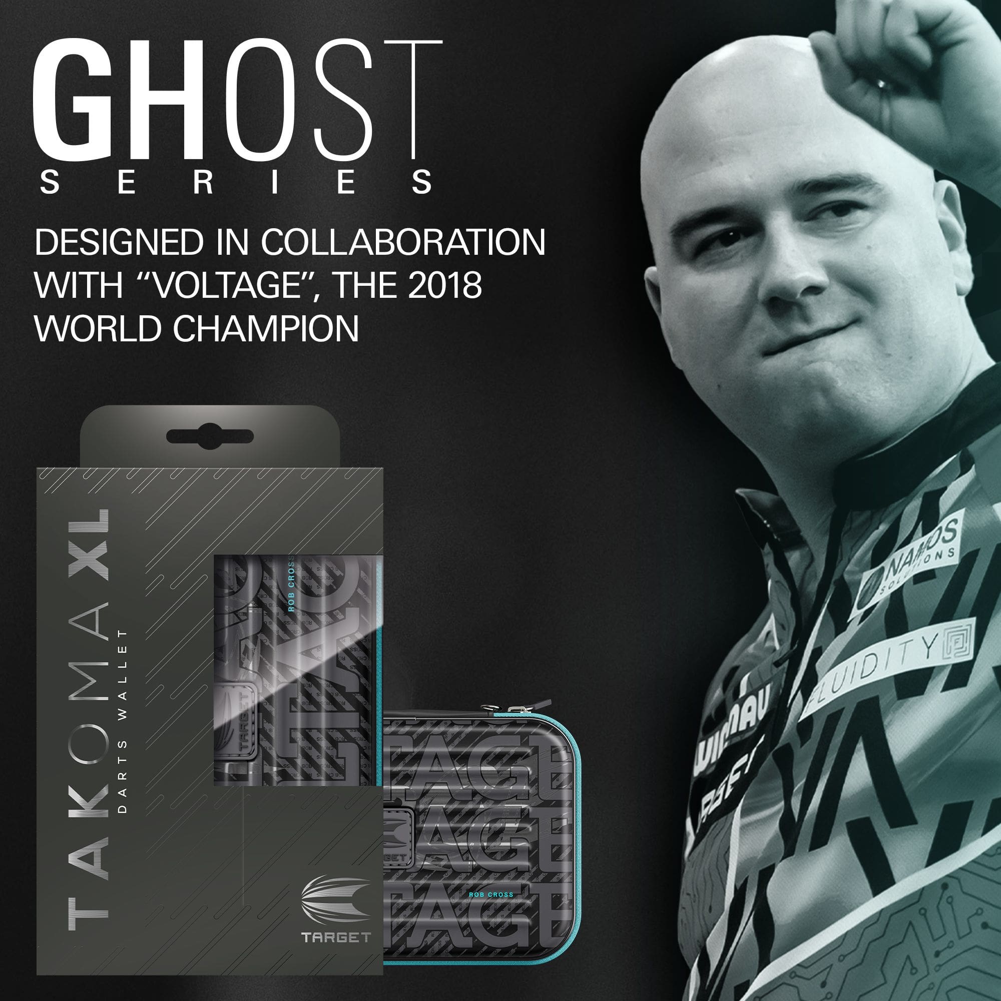 Takoma XL Ghost Series Rob Cross Dartcase Zu sehen ist das Takoma XL Ghost Series Rob Cross Dartcase. Es ist ein spezielles Dartcase für die Ghost Series von Rob Cross.