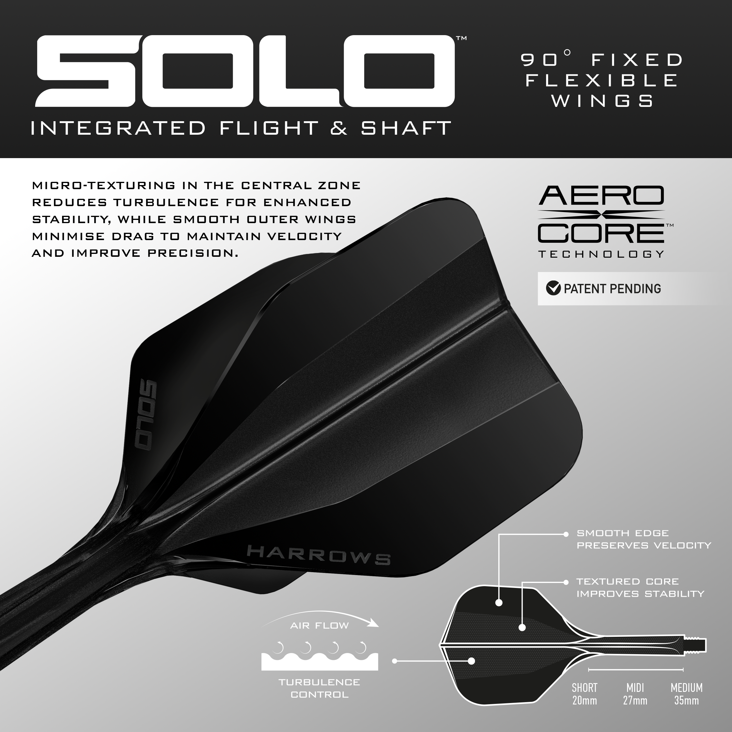 Harrows Solo No6 Flight-Shaft-System - Schwarz Dieses Bild zeigt das Harrows Solo No6 Flight-Shaft-System in Schwarz. Das Produkt ist aus einer anderen Position dargestellt.