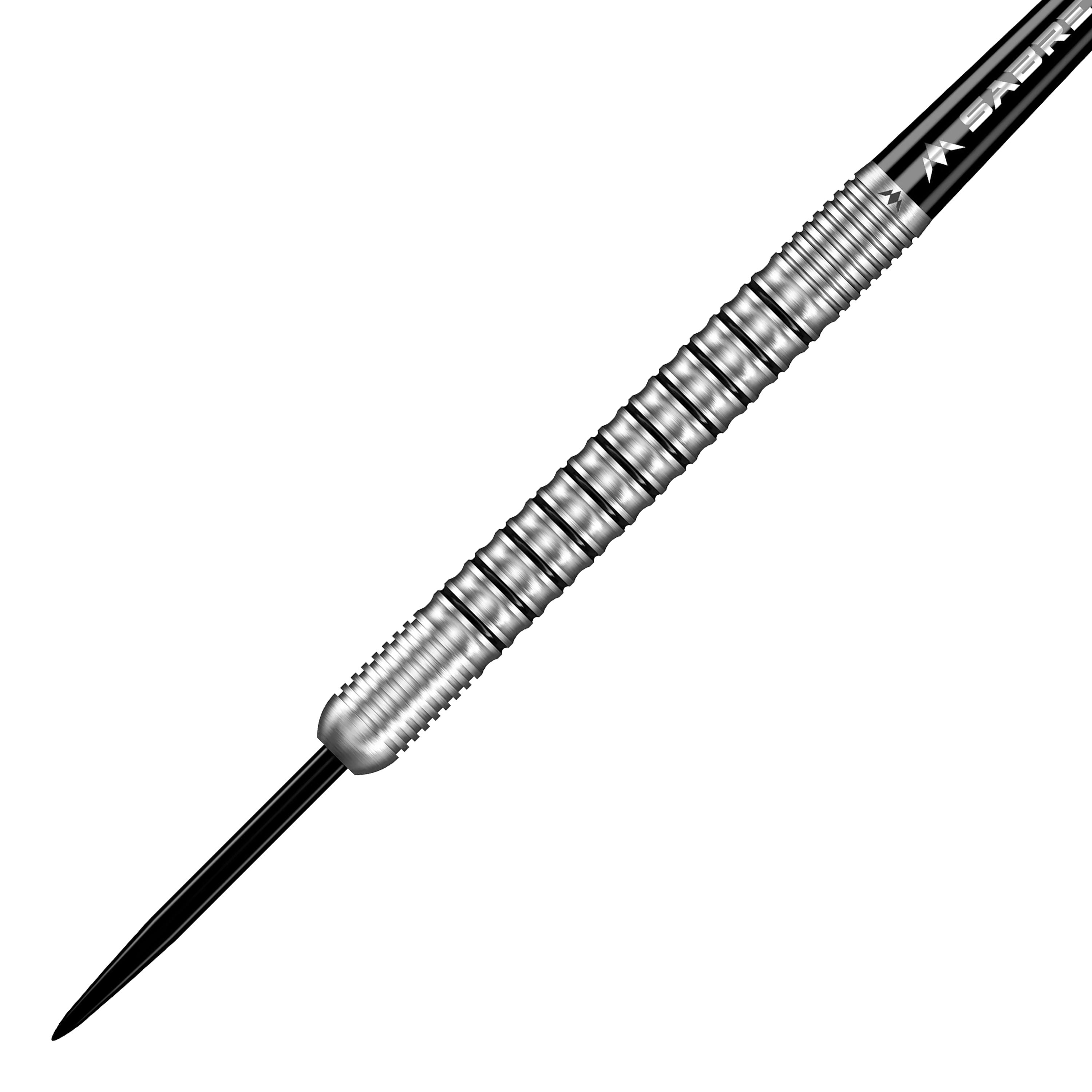 Mission Dominik Grüllich Steeldarts Dieses Bild zeigt einen Mission Dominik Grüllich Steeldart mit einem Gewicht von 23,5 Gramm. Der Dart ist aus silberfarbenem Metall und hat ein geriffeltes Griffstück.