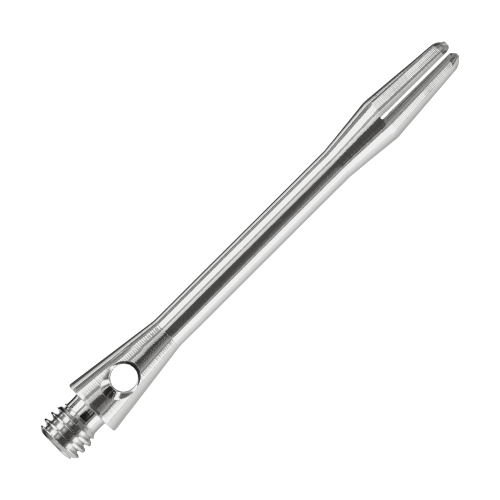 Dies ist ein Harrows Keramic Shaft in der Farbe Gun Metal. Der Schaft hat ein schlankes, glänzendes Design aus Metall.