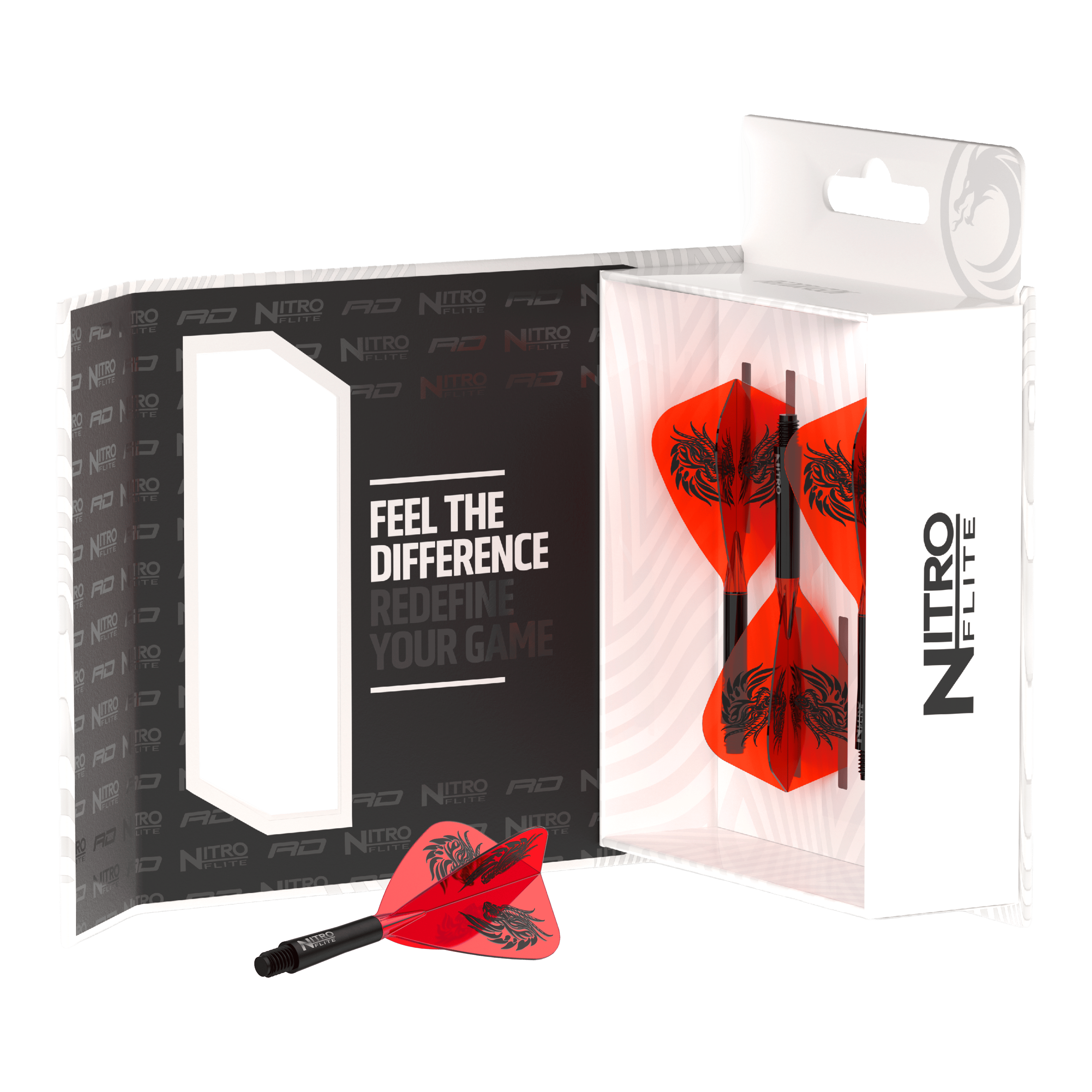 Red Dragon Nitro Flite - Jonny Clayton Kite Flights Abgebildet sind Red Dragon Nitro Flite - Jonny Clayton Kite Flights. Diese Dart-Flights sind für Fans und Spieler im Jonny Clayton Stil gestaltet.