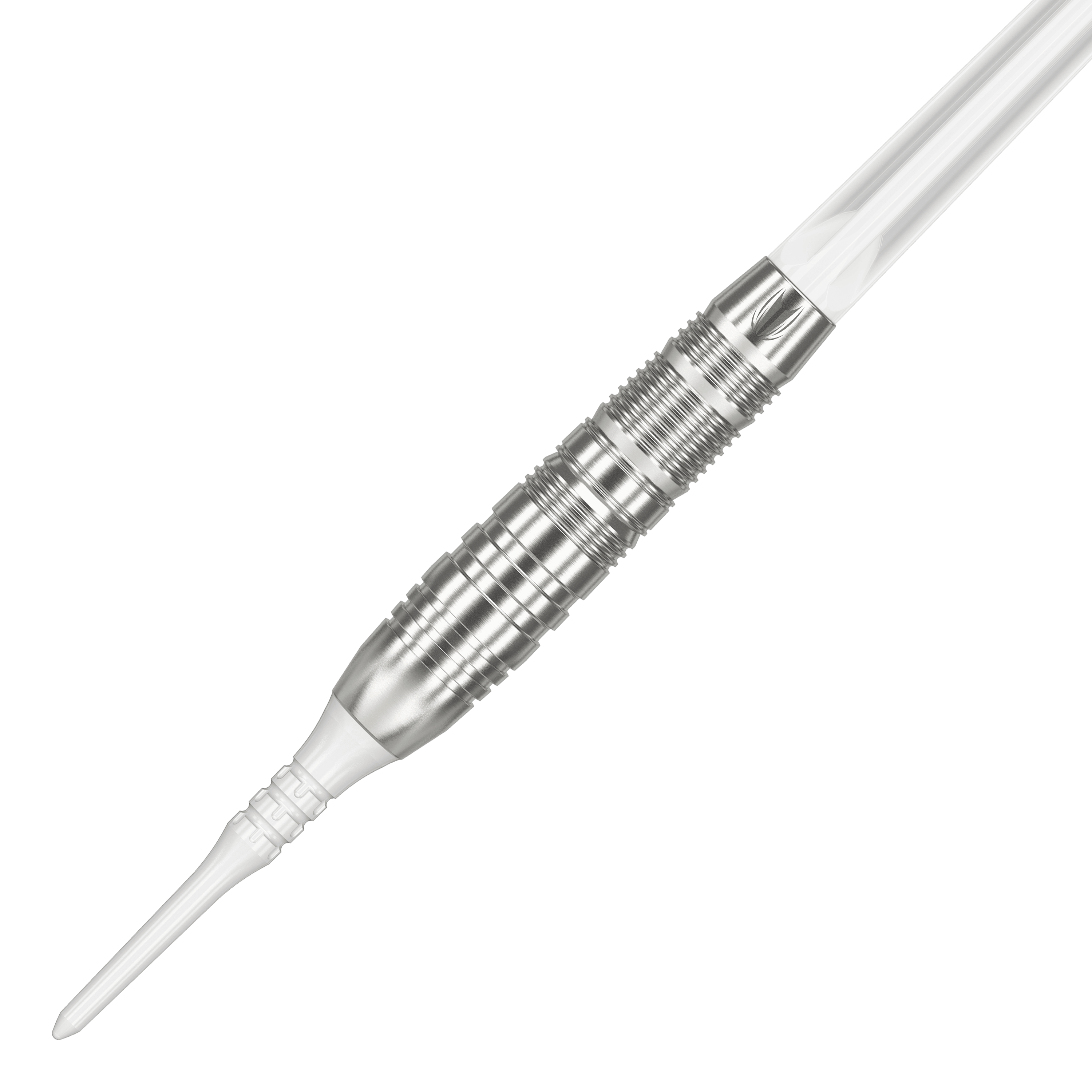 Target Japan Crux Trust Softdarts - 17g Dies ist ein silberner Softdartpfeil mit einem weißen Kunststoffspitze. Das Produkt heißt "Target Japan Crux Trust Softdarts - 17g".