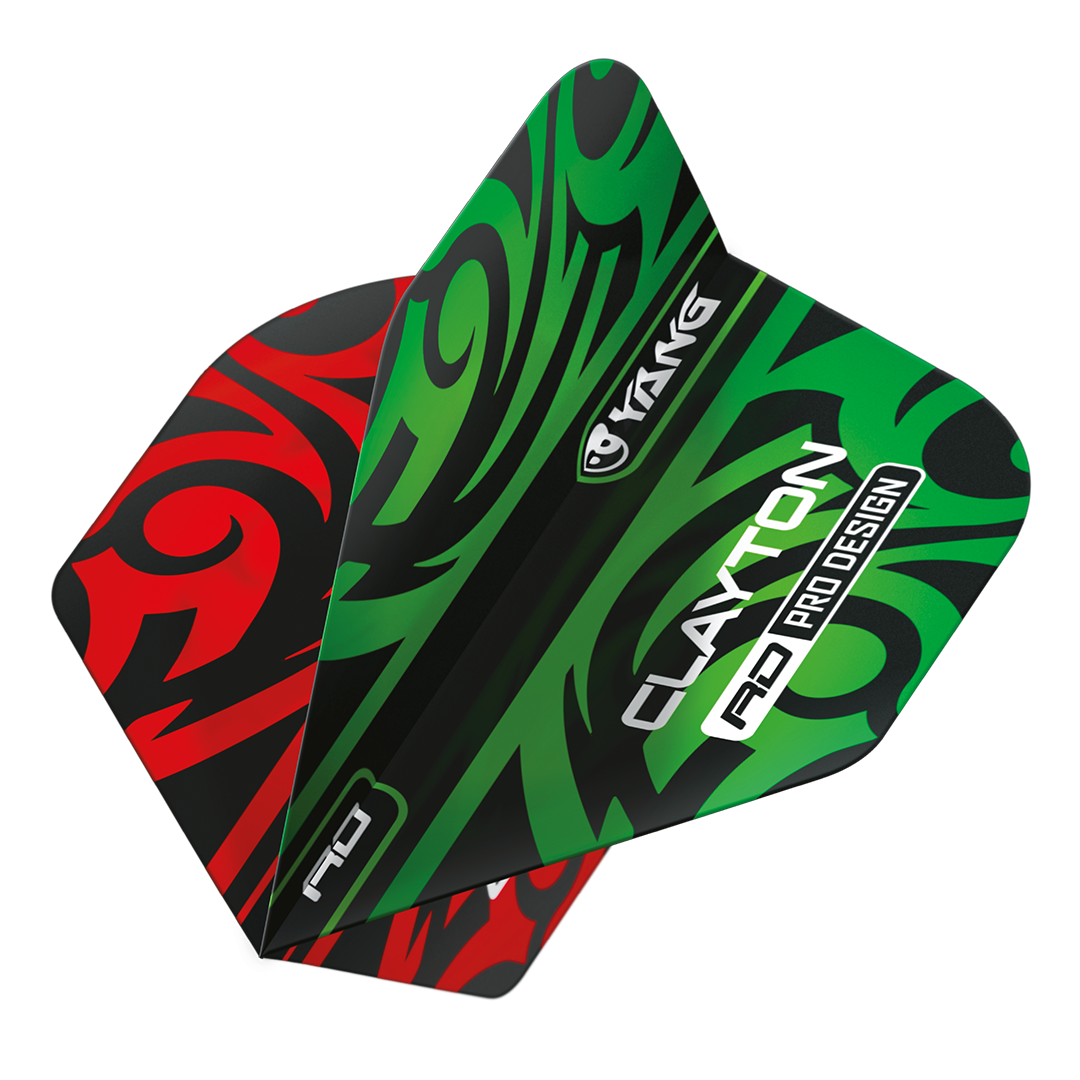 Red Dragon Jonny Clayton Red & Green Yin Yang Flights