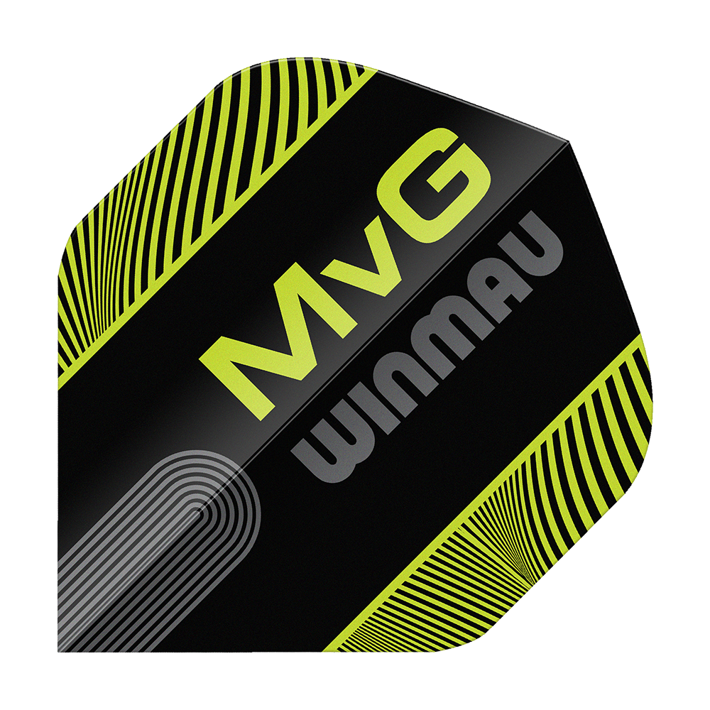 Winmau Prism Delta MvG Black Green Text No2 Standard Flights Winmau Prism Delta MvG Black Green Text No2 Standard Flights