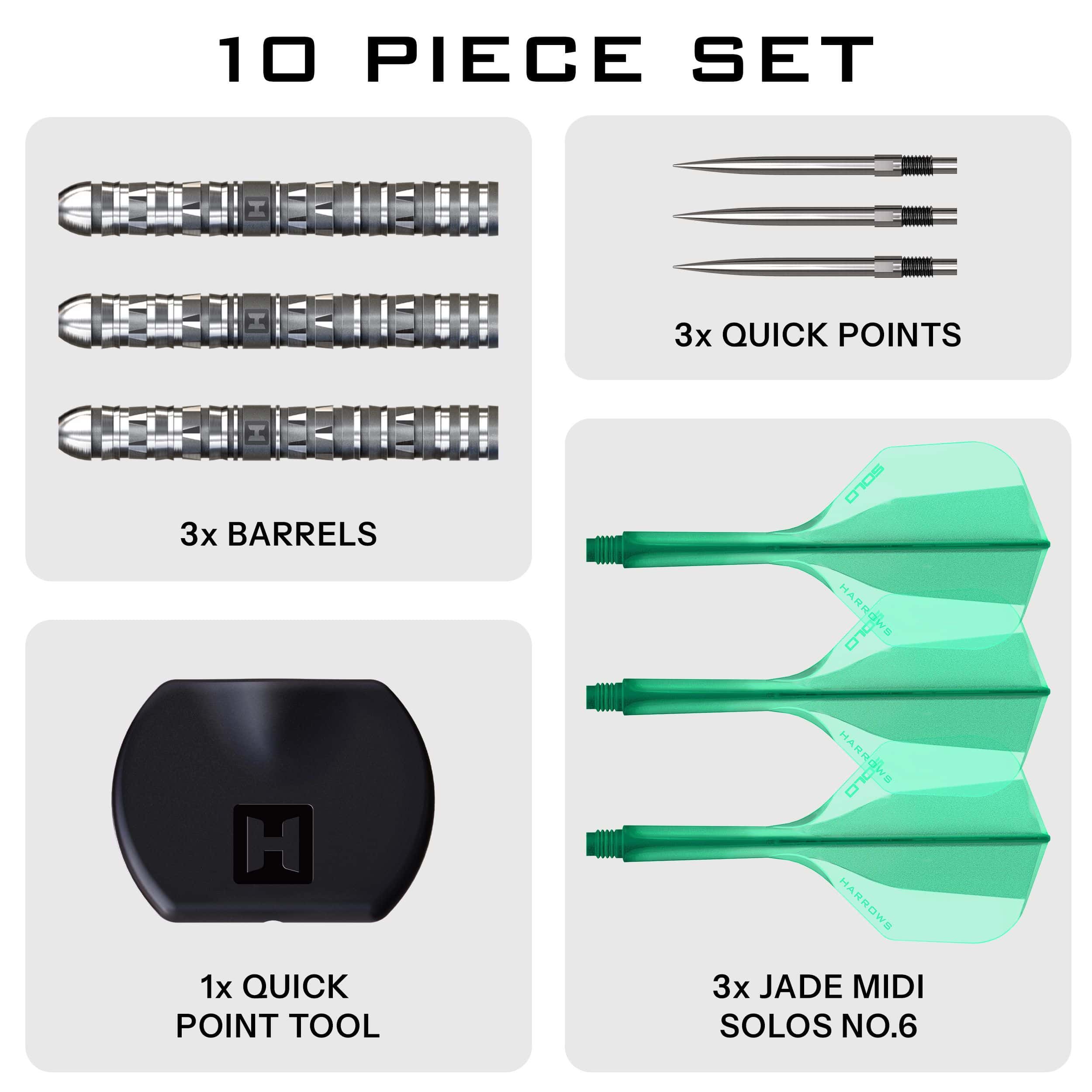 Harrows Torrent Parallel Quick Point Steeldarts Es ist ein Steeldartpfeil abgebildet, der sich durch ein geradliniges Design auszeichnet. Der Pfeil ist vollständig sichtbar.