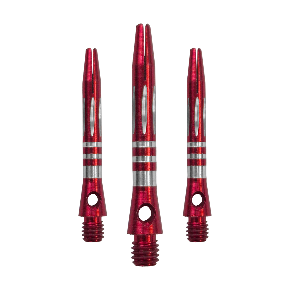Ringed Diamond Cut Aluminium Shafts - Rot - 35 mm