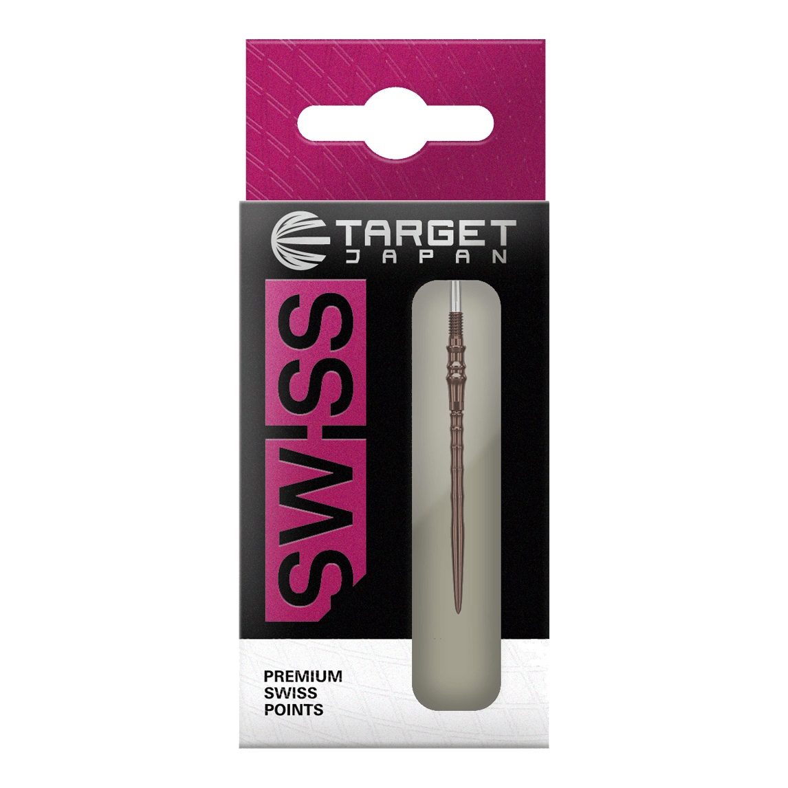 Target Japan Premium Swiss Point Steldartspitzen - Silica Das Bild zeigt die Target Japan Premium Swiss Point Steldartspitzen - Silica. Diese hochwertigen Steeldartspitzen sind in einer detaillierten Nahaufnahme dargestellt.