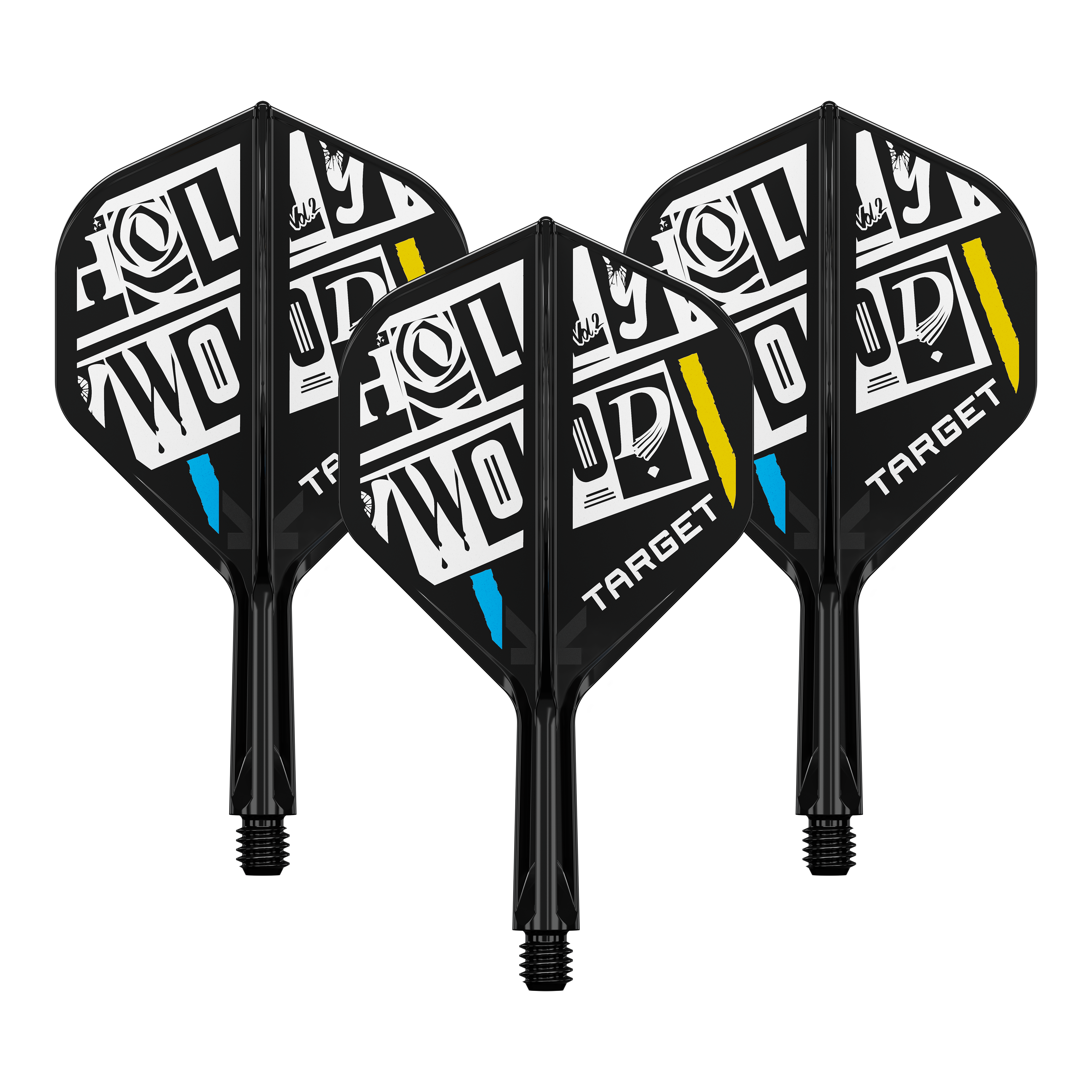 Target K-Flex Chris Dobey No2 Standard Flight-Shaft-System Zu sehen ist ein Dart-Flight Set mit der Bezeichnung 'Target K-Flex Chris Dobey No2 Standard Flights 19mm 1Set'. Das Produkt eignet sich für den Austausch an Dartpfeilen.