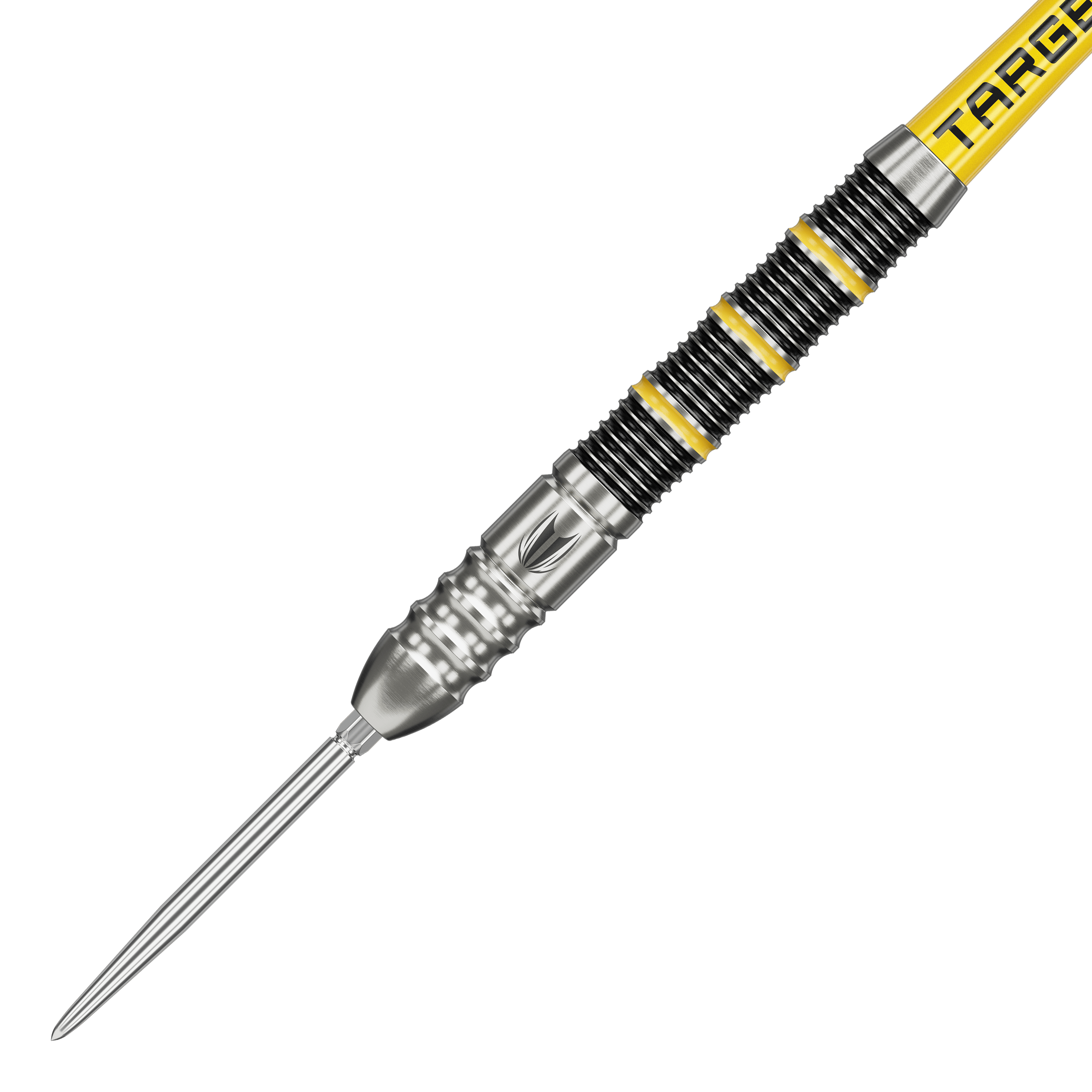 Gezeigt werden die Target Buzz 02 Swiss Points Steeldarts. Sie sind ideal für professionelle Dartspieler.