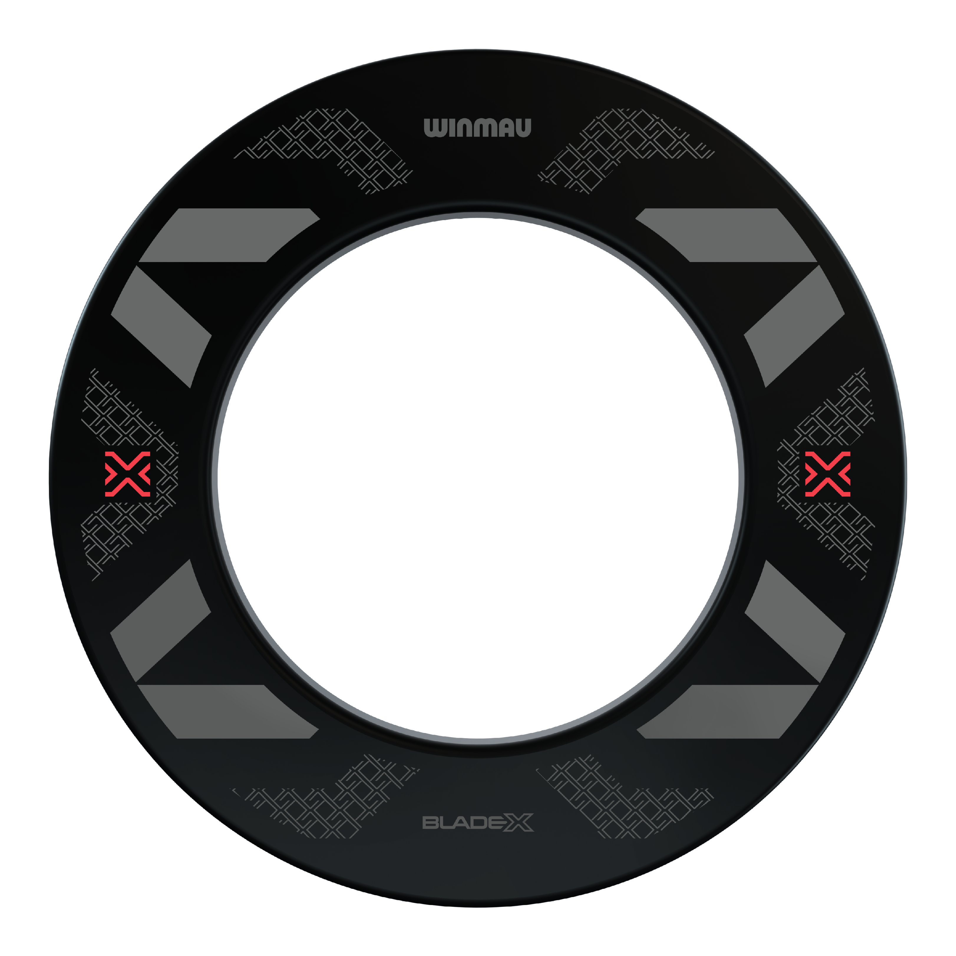 Hier ist das Produkt Winmau Blade X Dartboard Surround abgebildet. Die Umrandung schützt den Bereich um das Dartboard vor Abprallern.