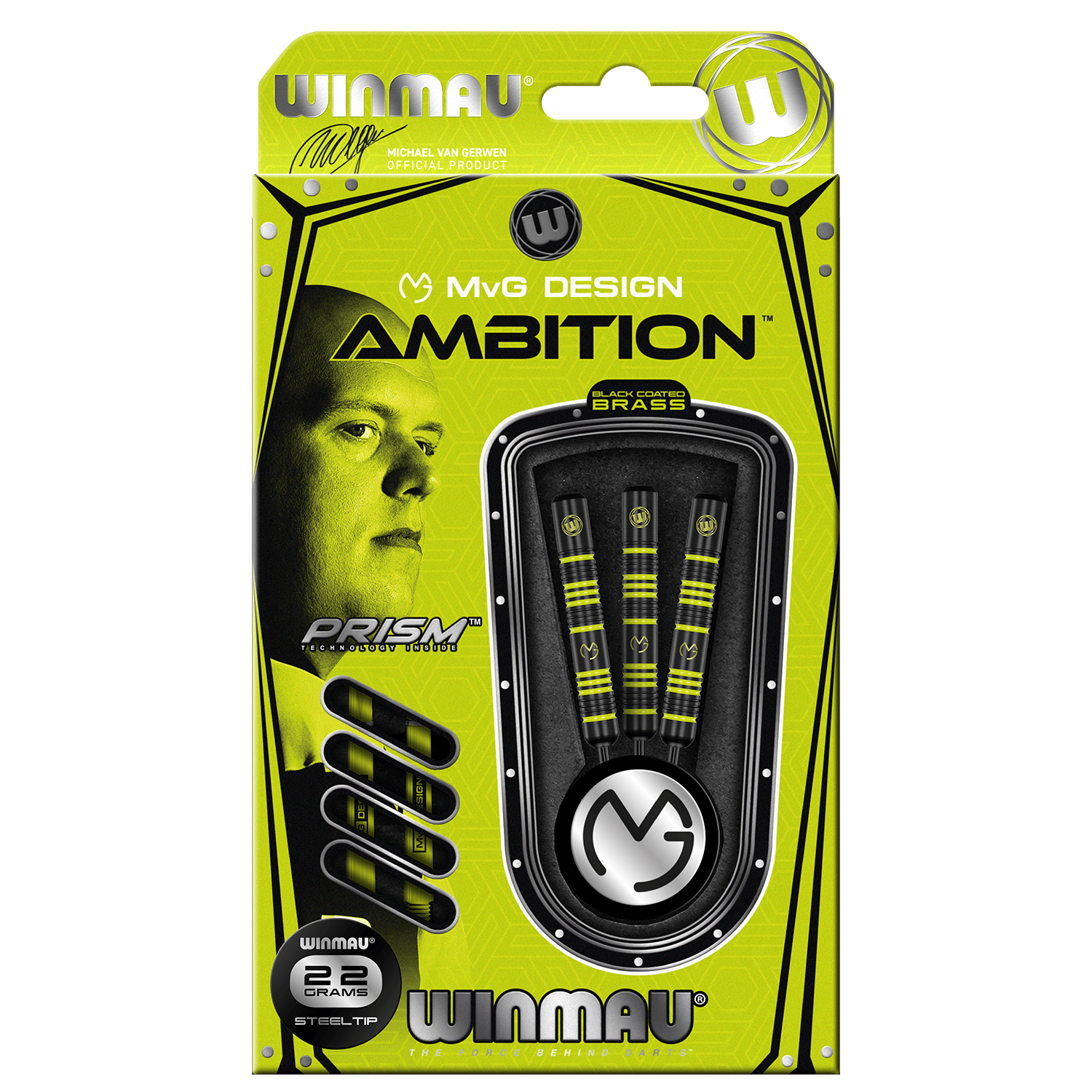 Winmau Michael van Gerwen Ambition Black Brass Steeldarts