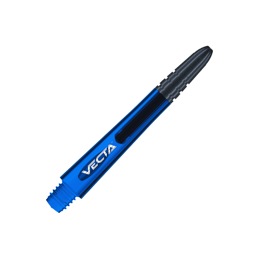 7025-205_Winmau_Vecta_Shafts_Blau_40mm_2 Das Bild zeigt einen blauen Winmau Vecta Shafts. Auf dem Schaft steht der Schriftzug "VECTA" in weißen Buchstaben.